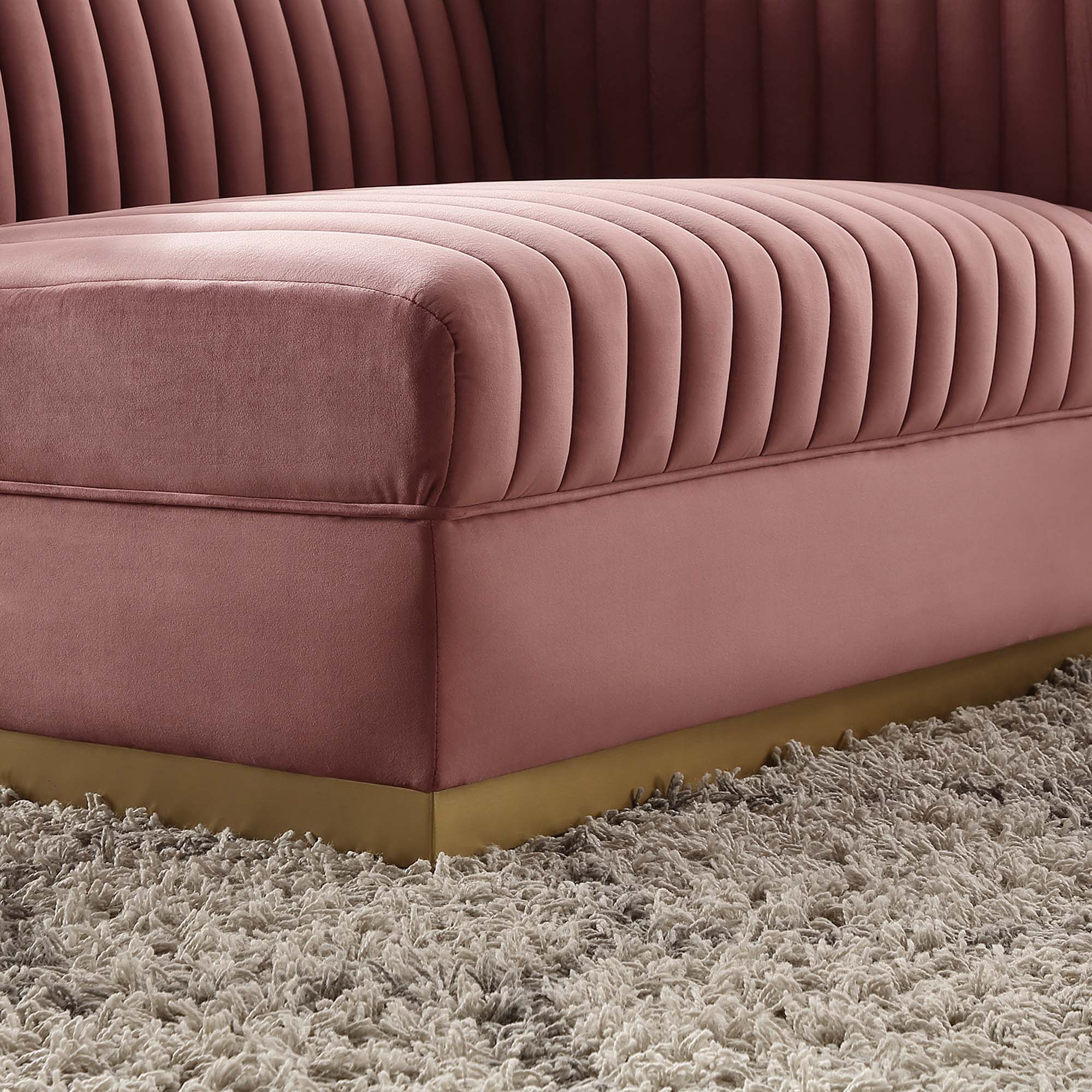 Sanguine Channel Tufted Performance Velvet Modular Sectional Sofa Right-Arm Chair - Image 3