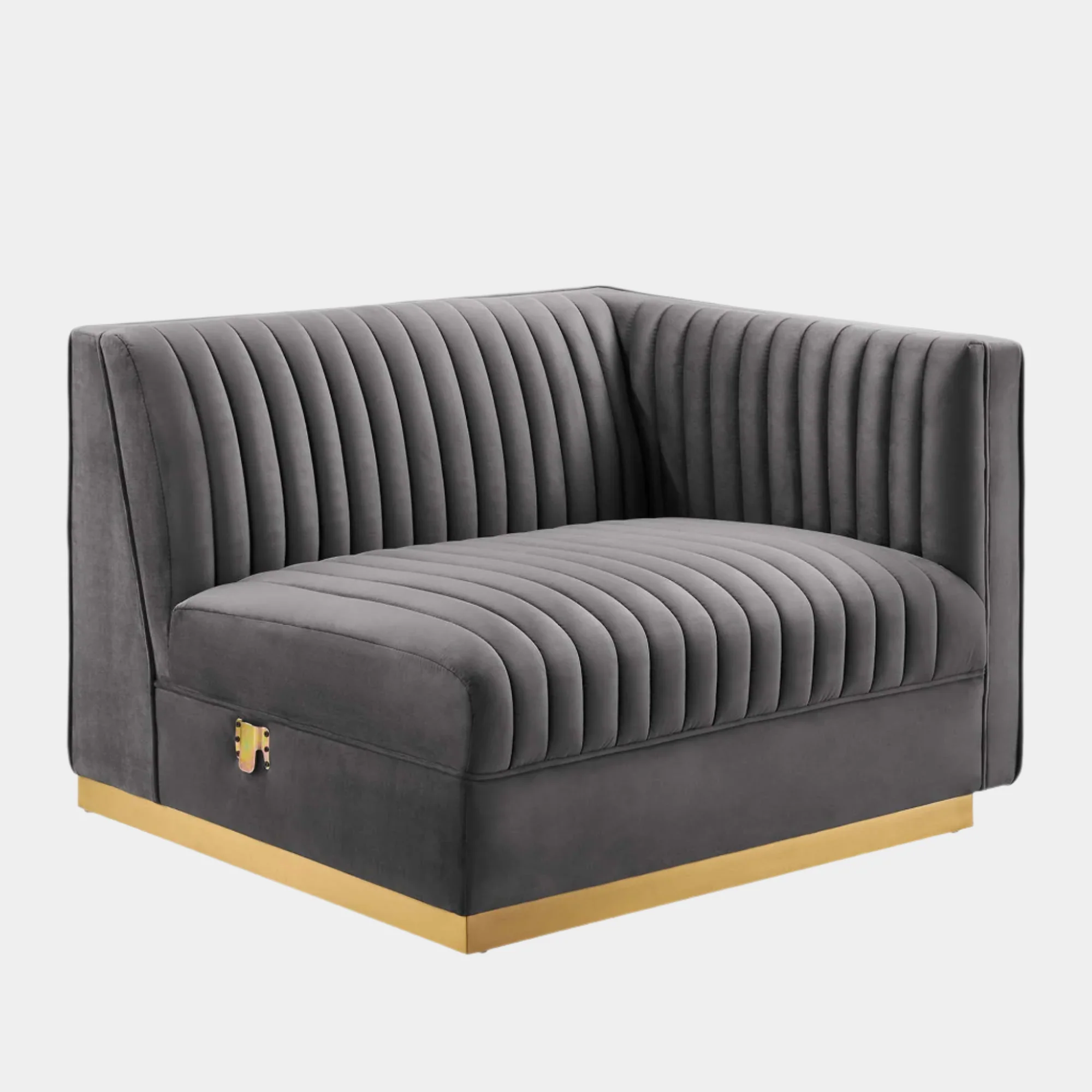 Sanguine Channel Tufted Performance Velvet Modular Sectional Sofa Right-Arm Chair - Image 9