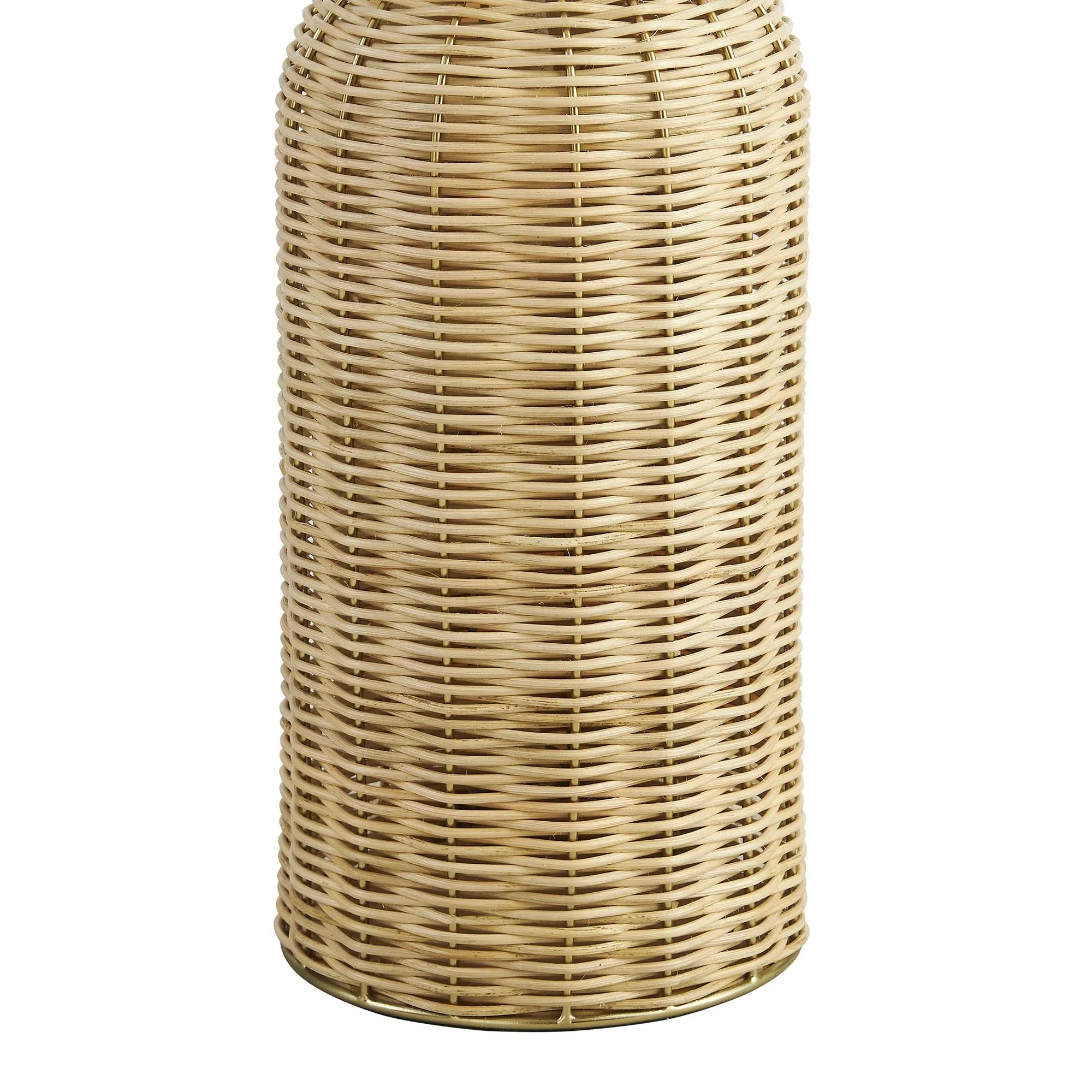 Santo Rattan Table Lamp With Dome Shade in White Natural - Image 6