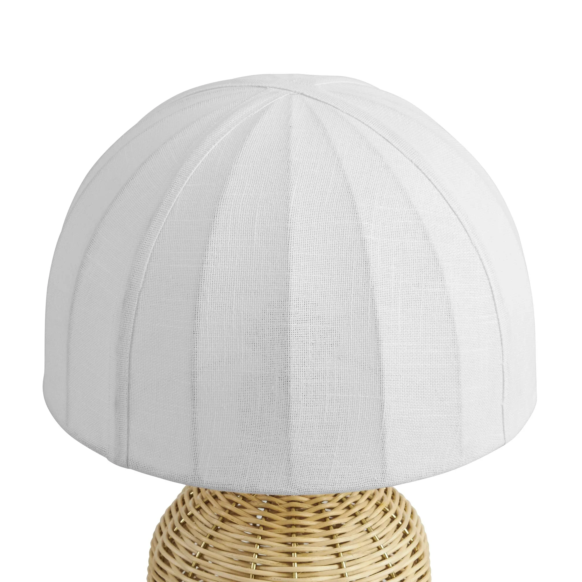Santo Rattan Table Lamp With Dome Shade in White Natural - Image 7
