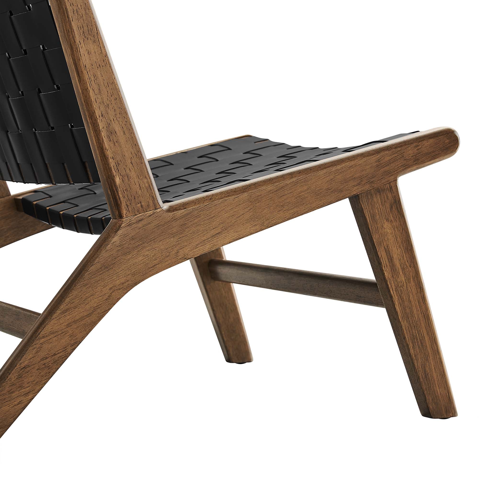 Saoirse Faux Leather Wood Accent Lounge Chair - Image 15