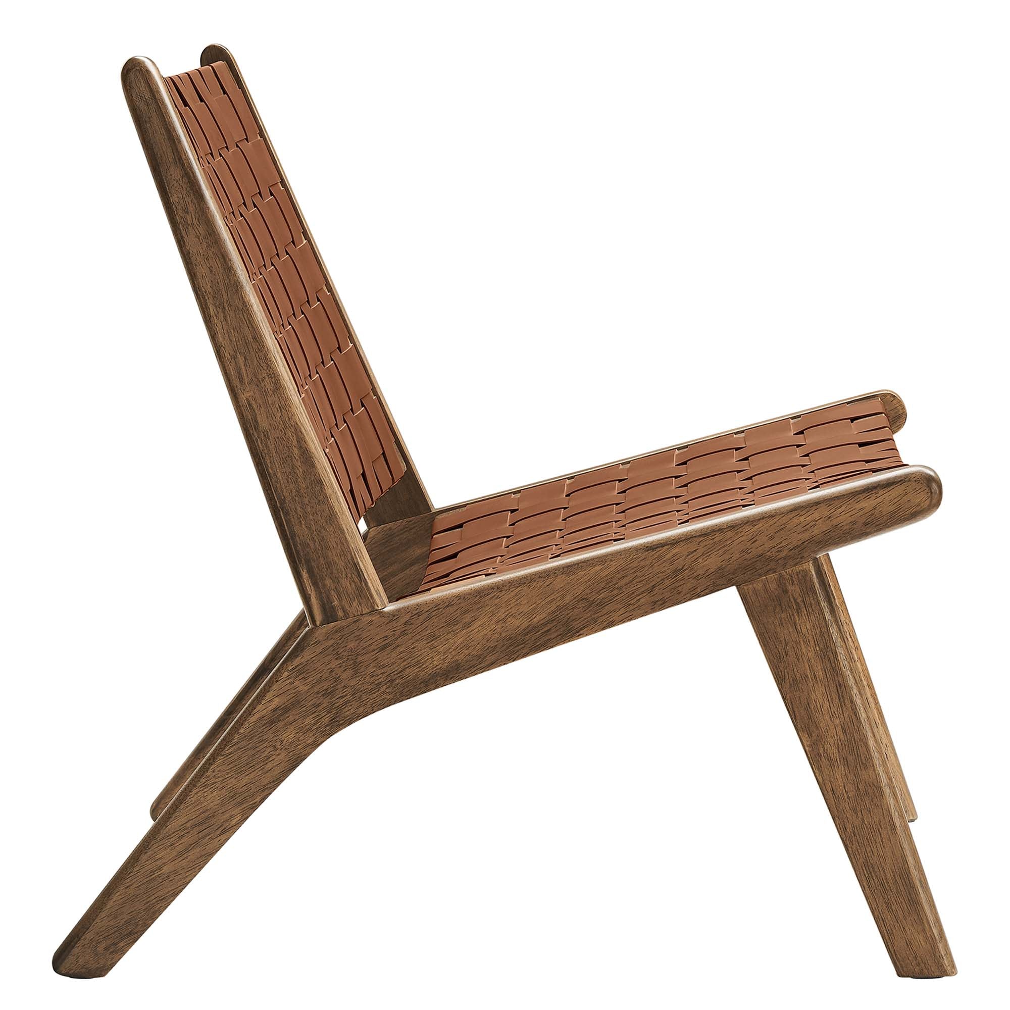 Saoirse Faux Leather Wood Accent Lounge Chair - Image 21