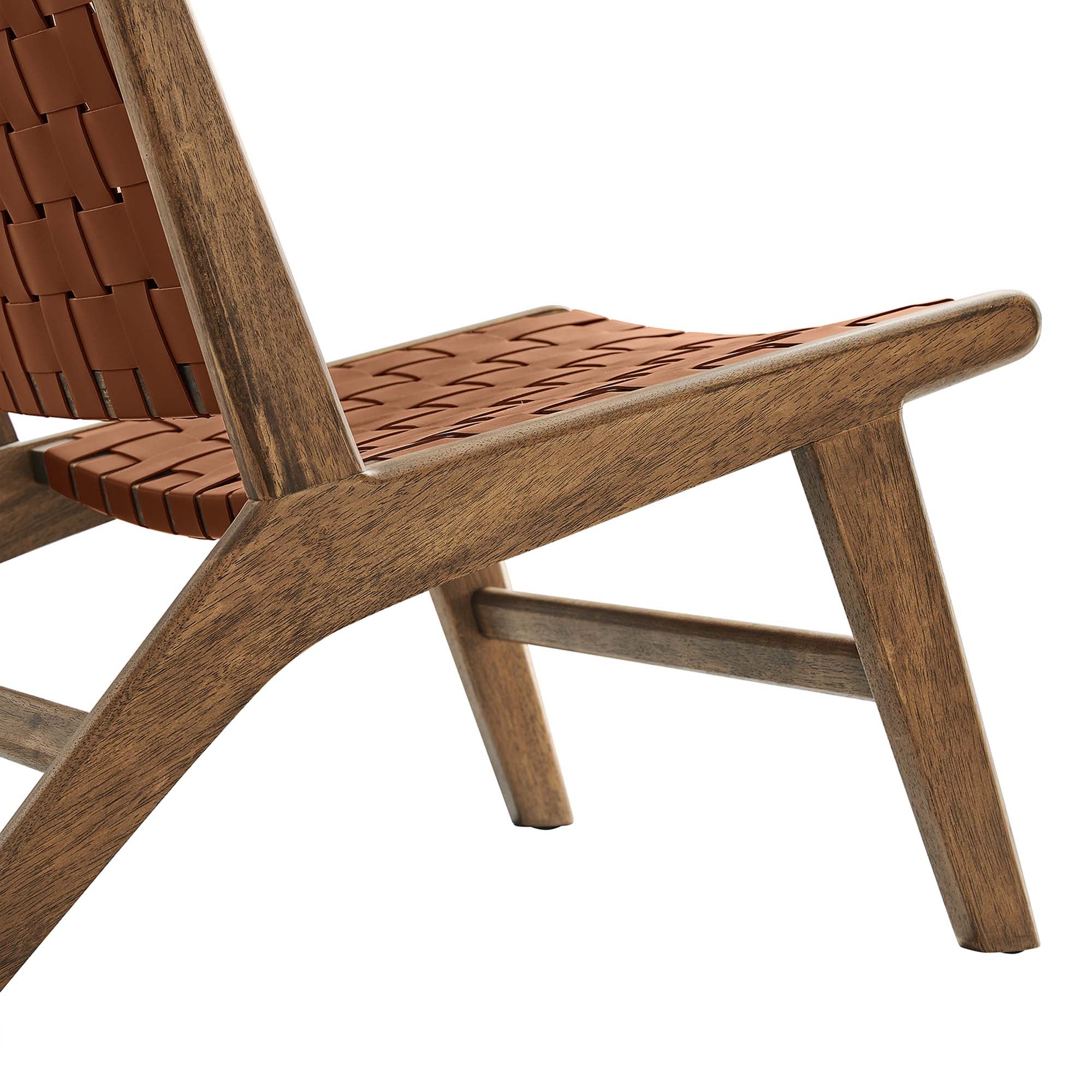 Saoirse Faux Leather Wood Accent Lounge Chair - Image 24
