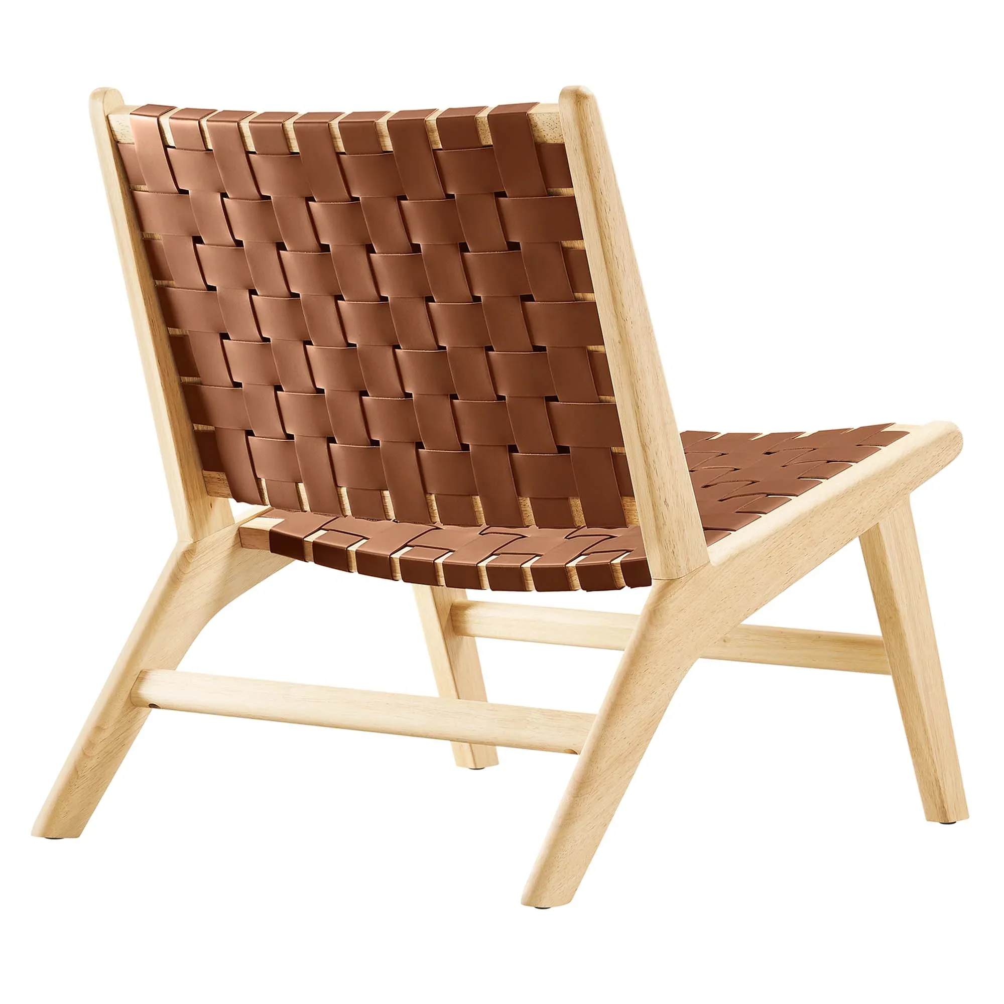 Saoirse Faux Leather Wood Accent Lounge Chair - Image 4