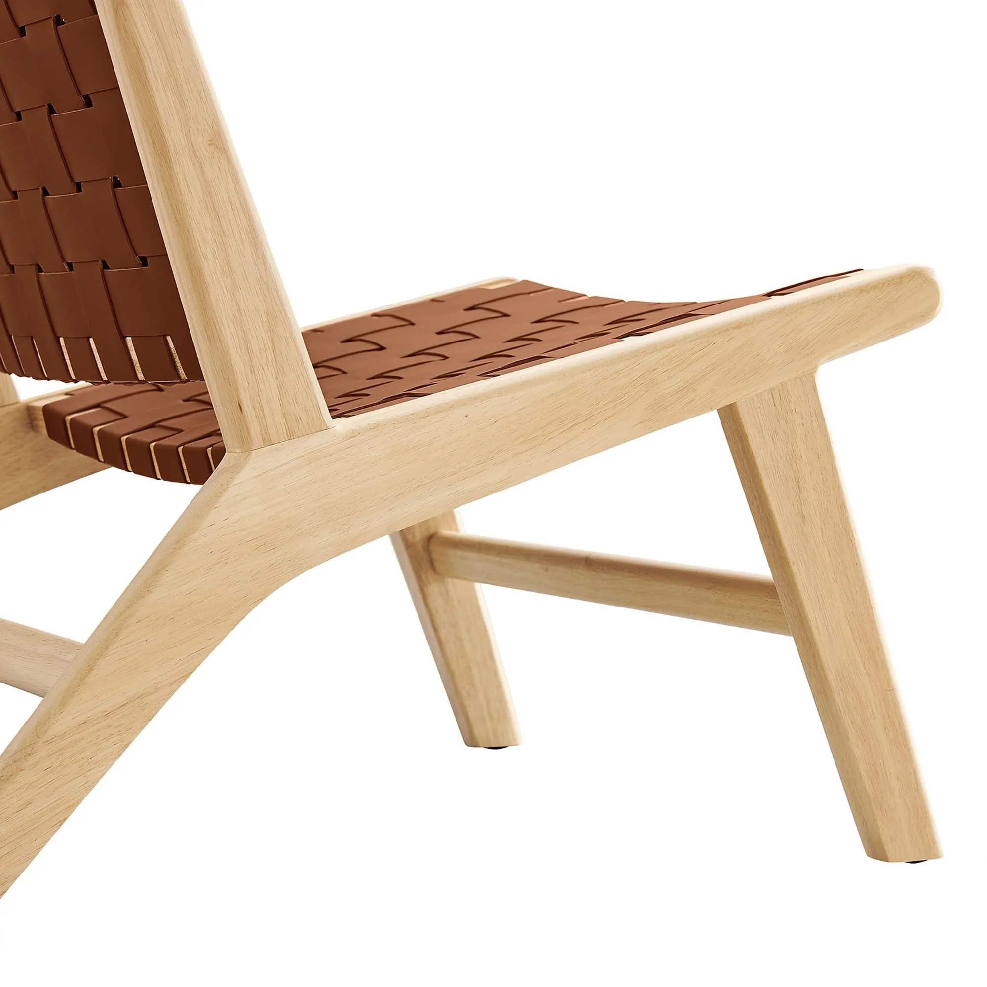 Saoirse Faux Leather Wood Accent Lounge Chair - Image 6
