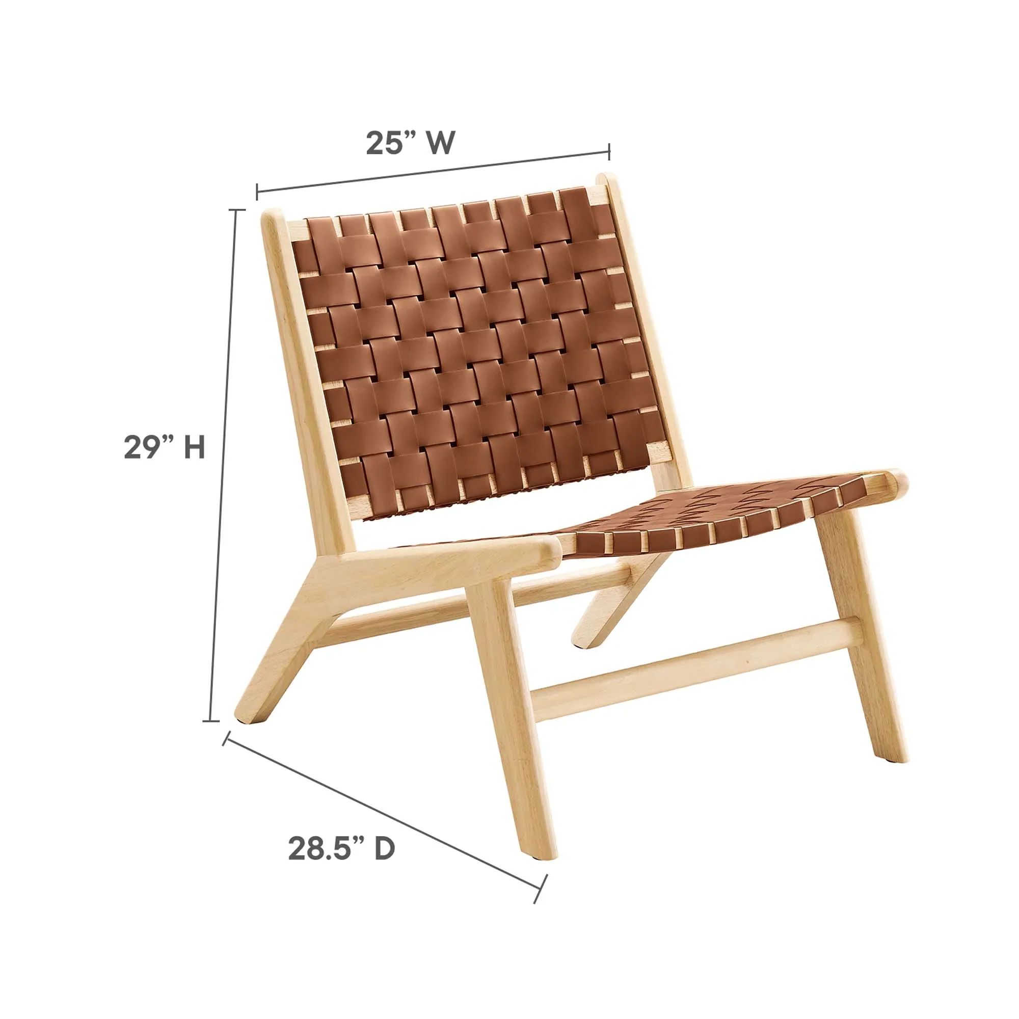 Saoirse Faux Leather Wood Accent Lounge Chair - Image 8