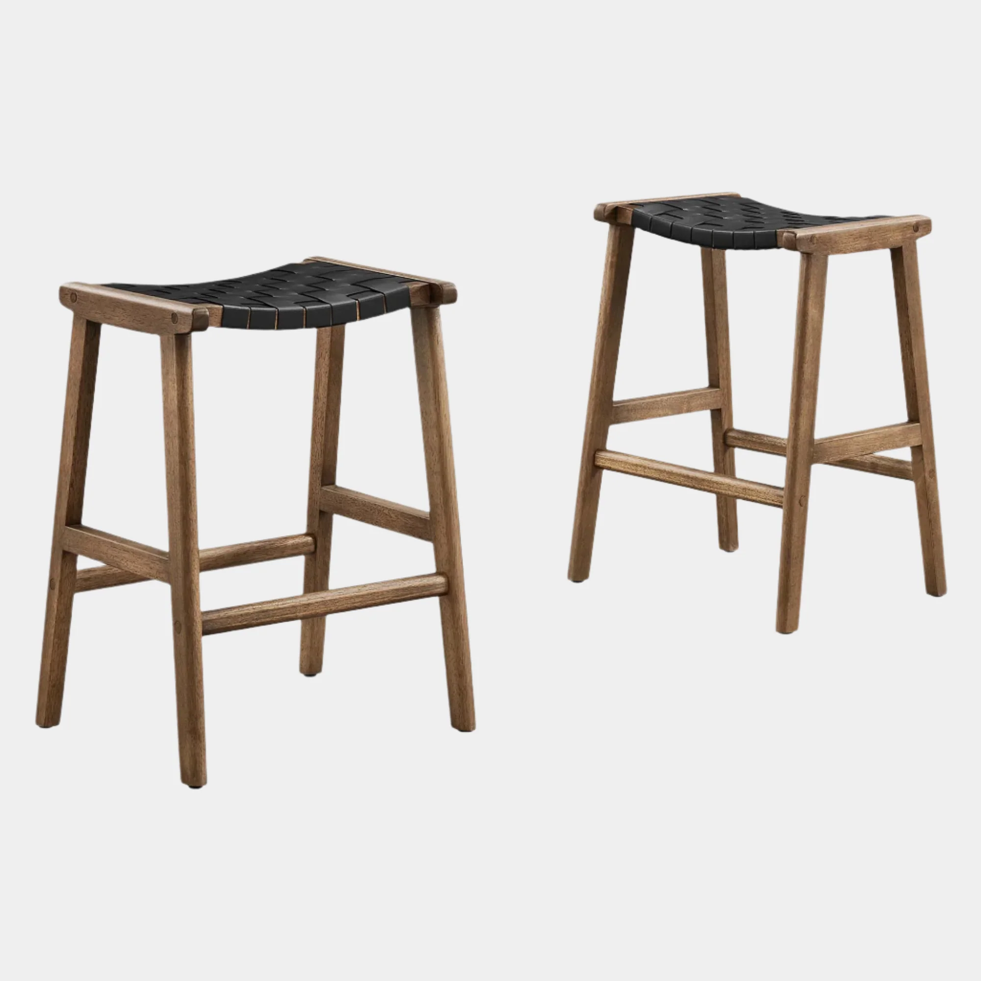 Saoirse Faux Leather Wood Counter Stool - Set of 2