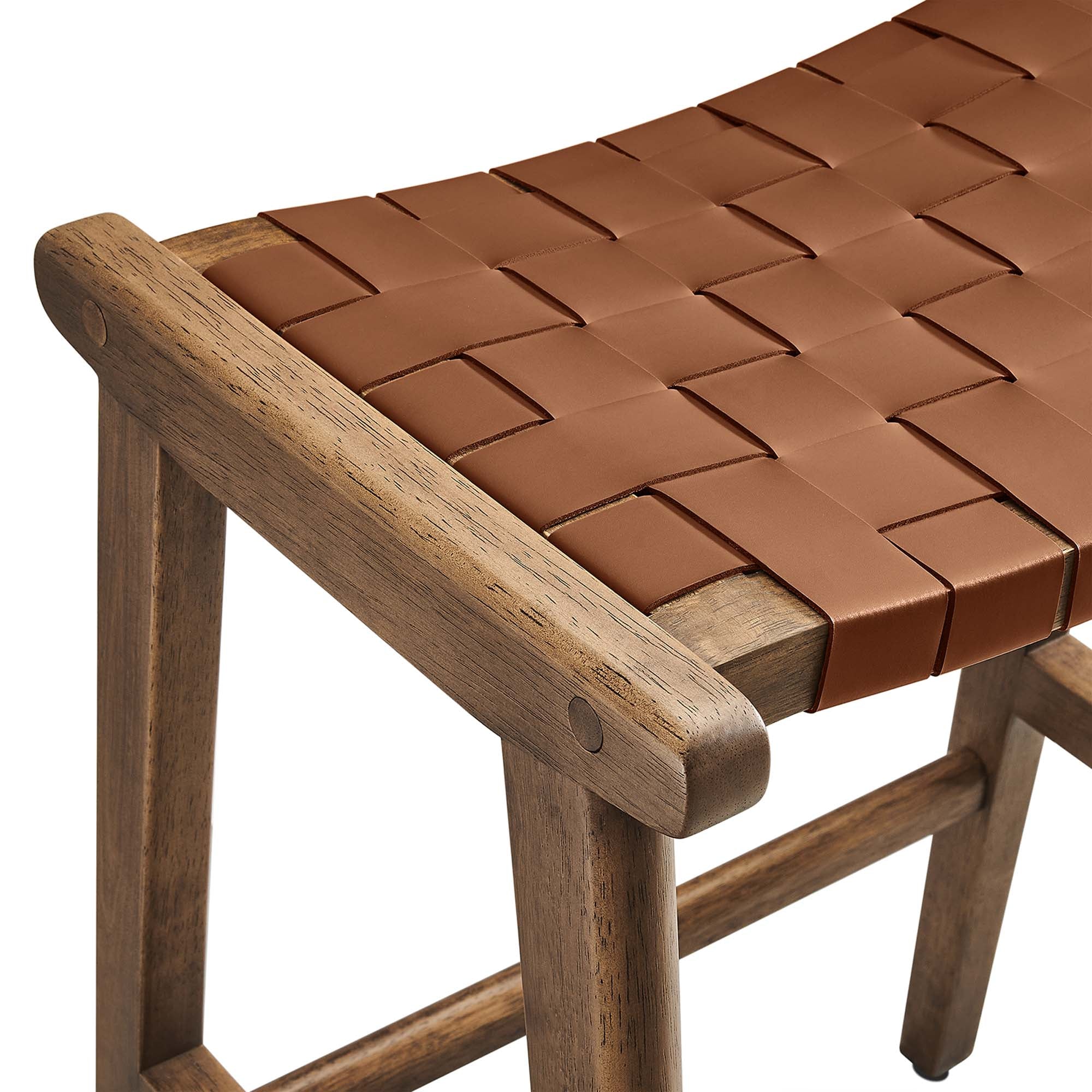 Saoirse Faux Leather Wood Counter Stool - Set of 2 - Image 18