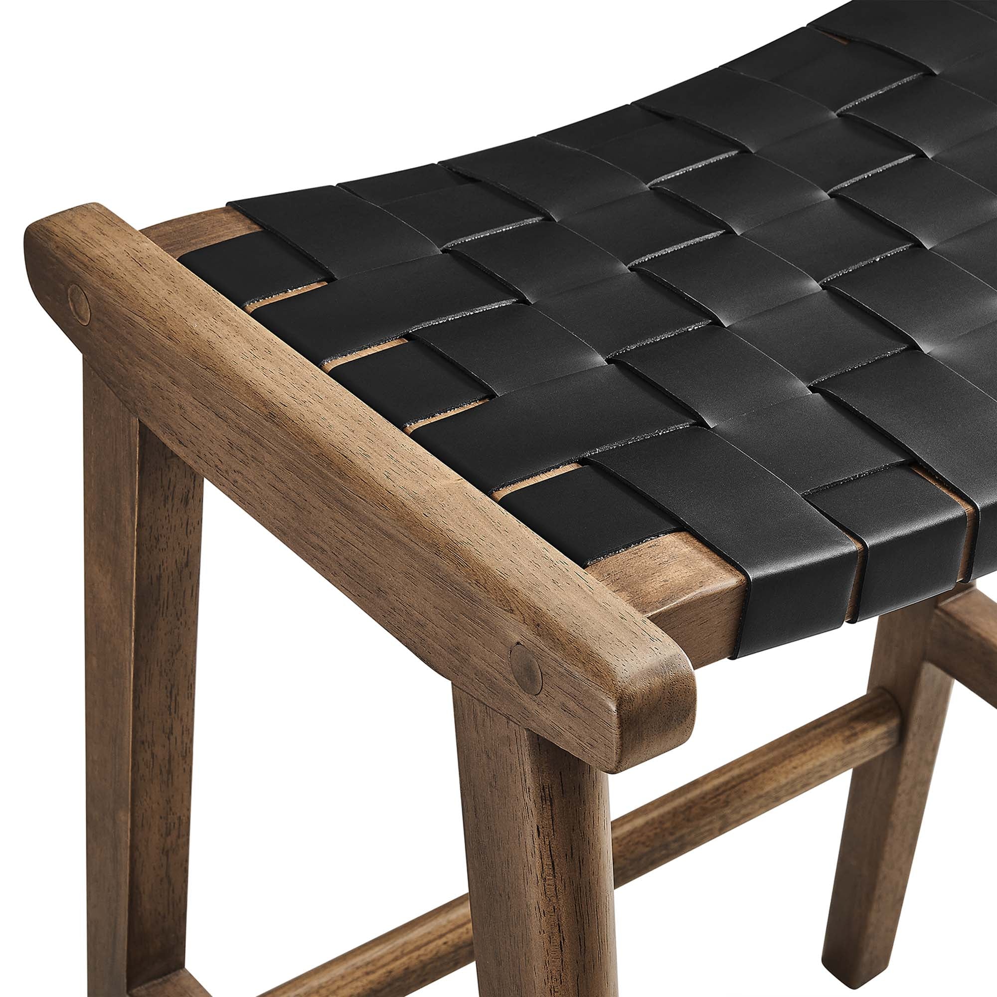 Saoirse Faux Leather Wood Counter Stool - Set of 2 - Image 8