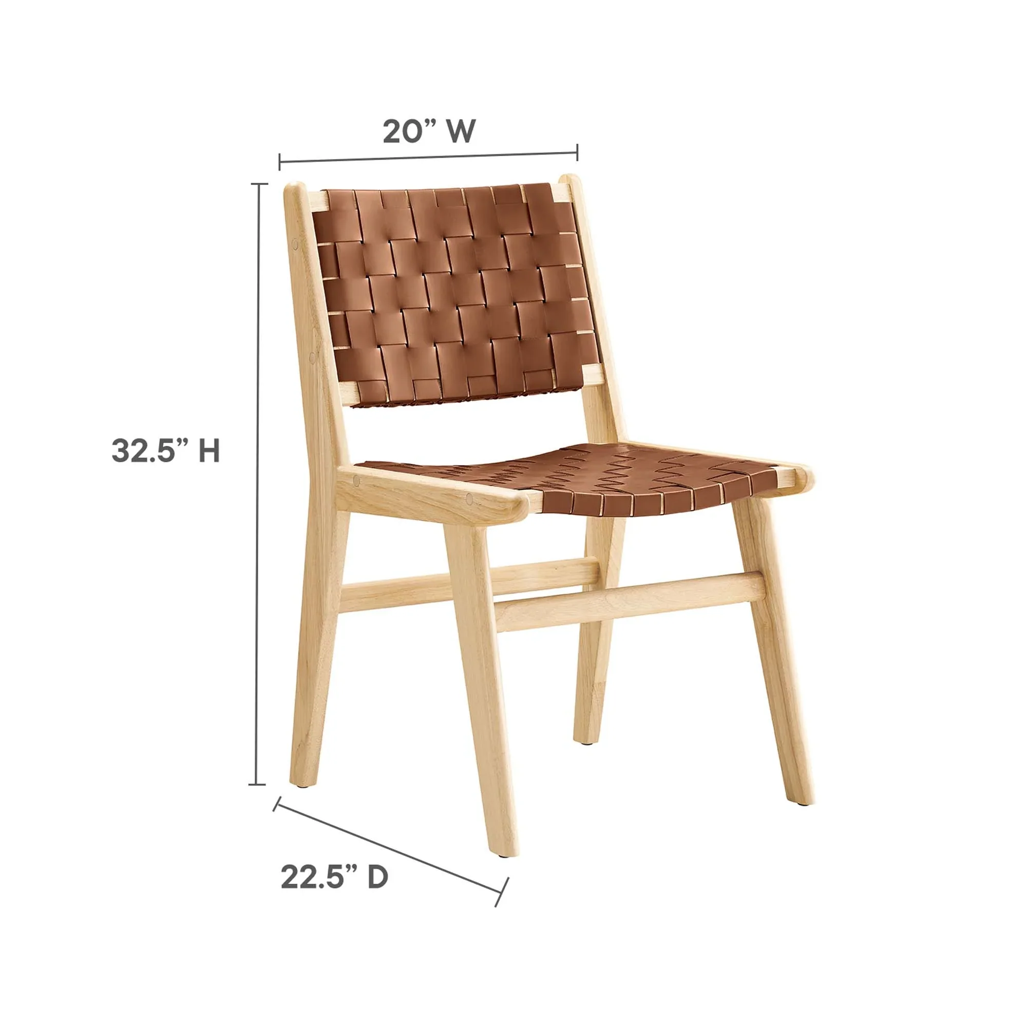 Saoirse Leather Wood Dining Side Chair Set of 2 - Image 10