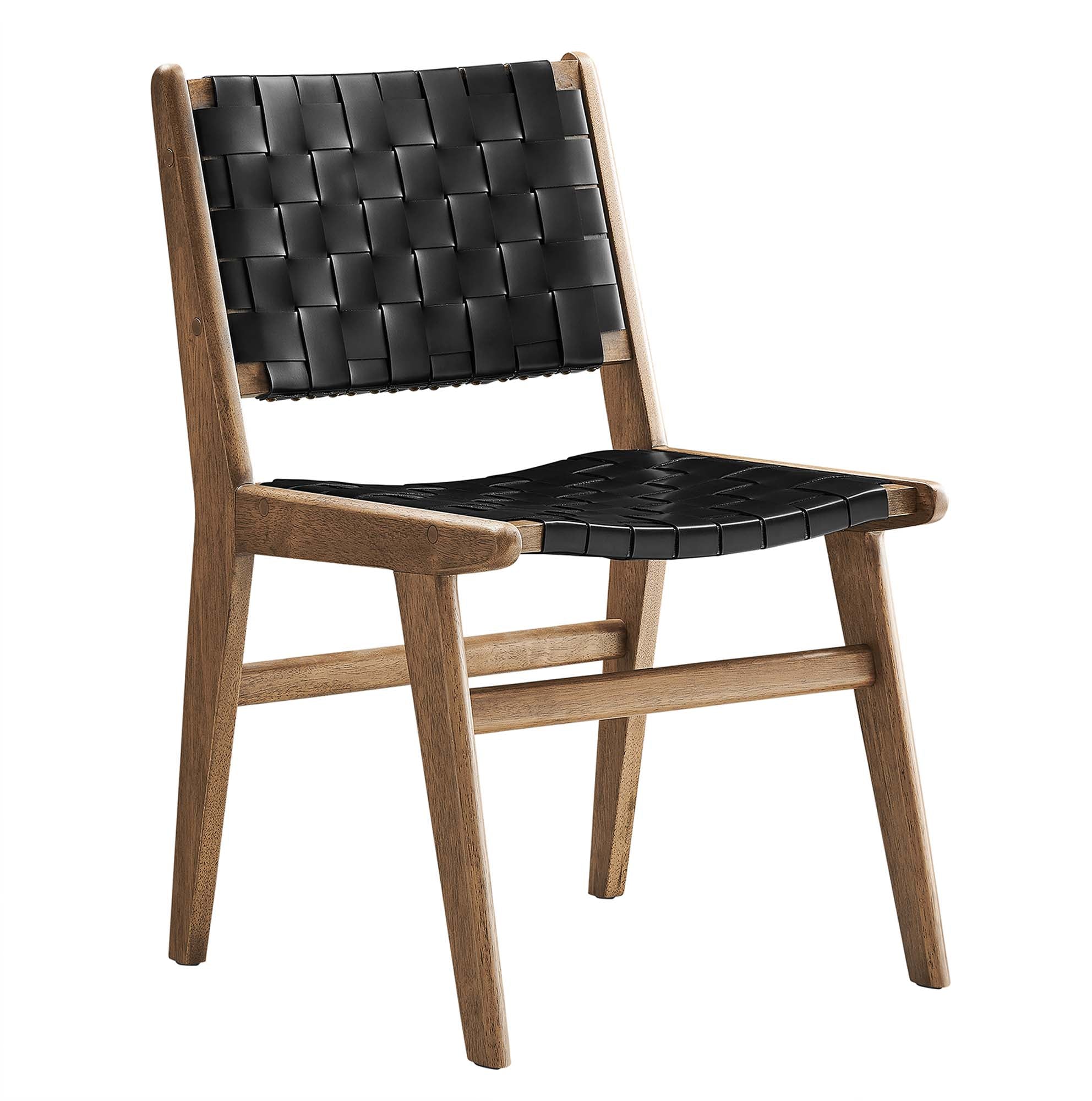 Saoirse Leather Wood Dining Side Chair Set of 2 - Image 15