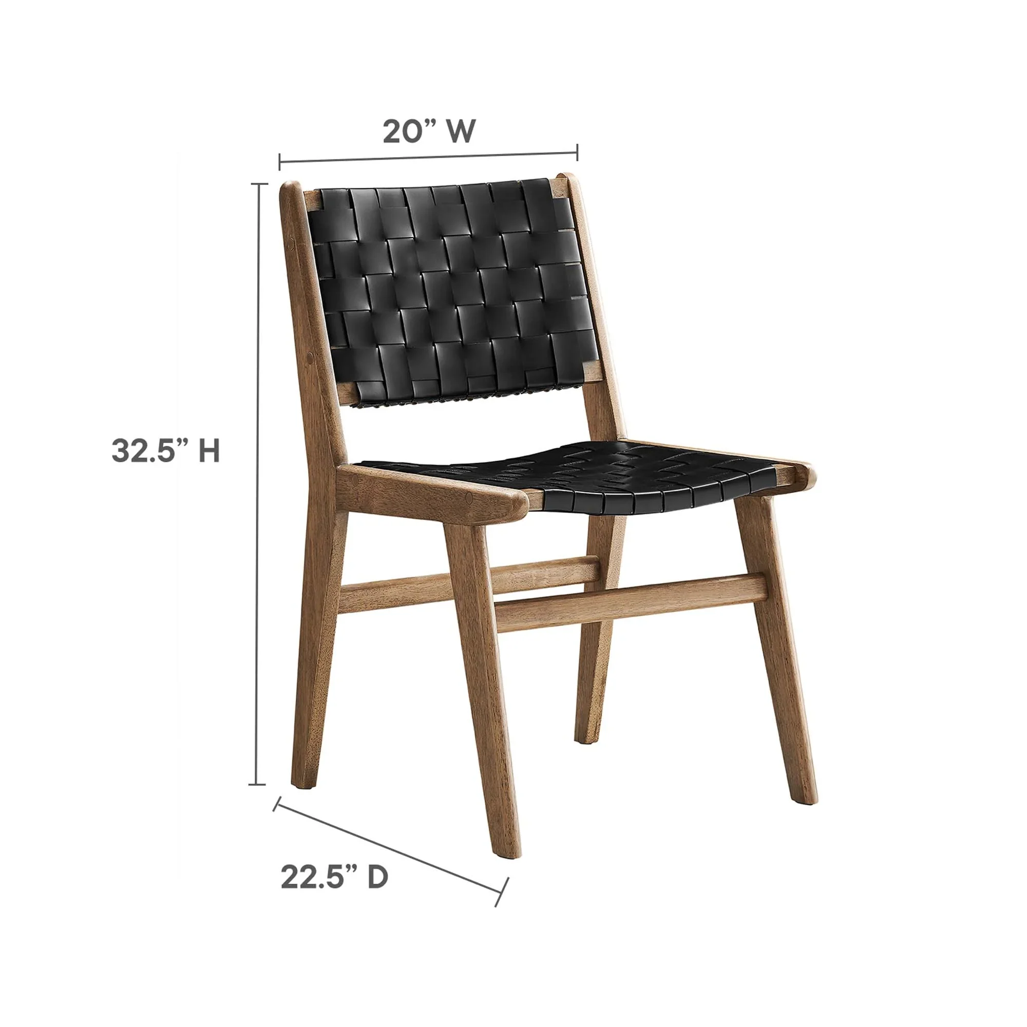Saoirse Leather Wood Dining Side Chair Set of 2 - Image 21