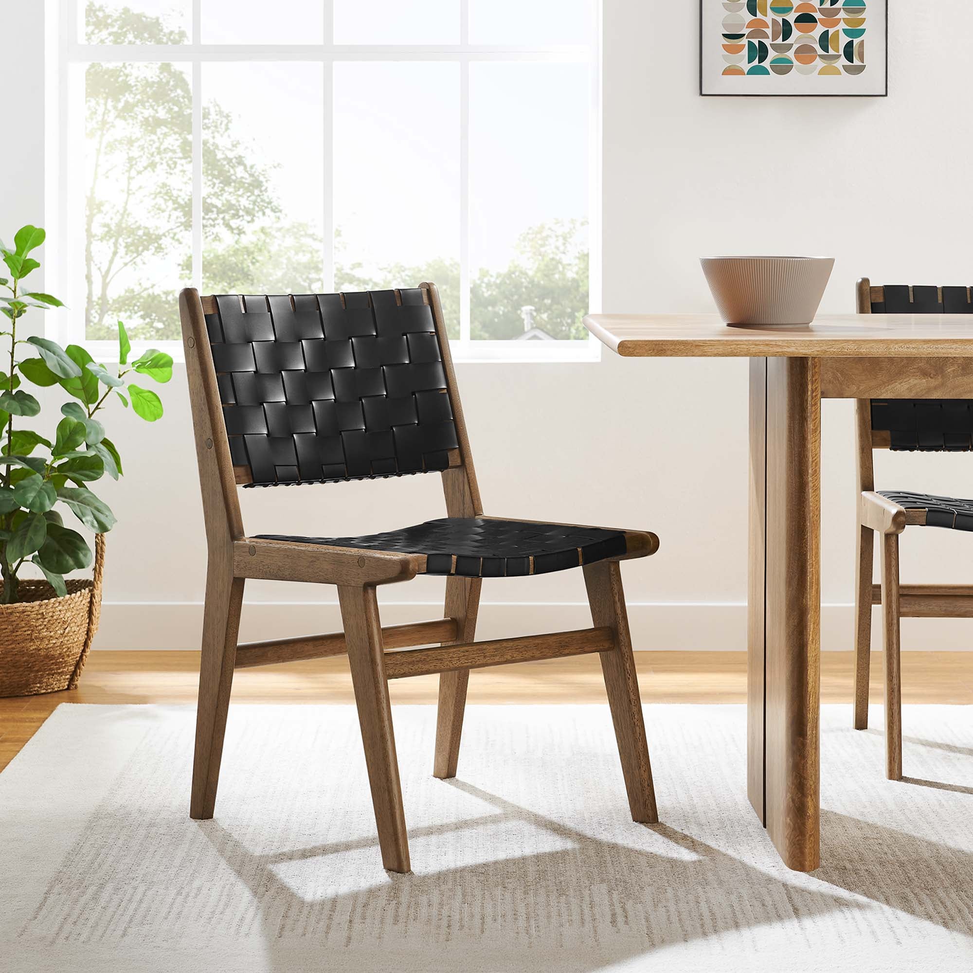 Saoirse Leather Wood Dining Side Chair Set of 2 - Image 22