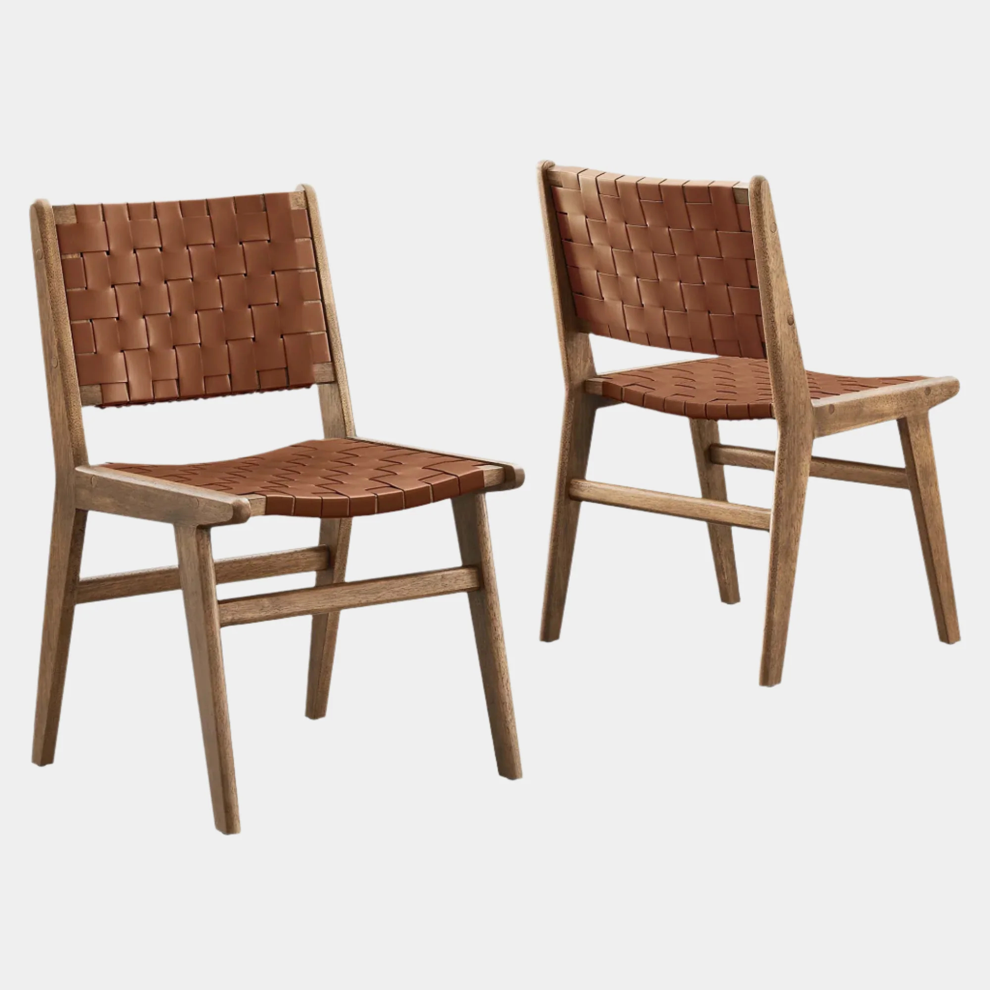 Saoirse Leather Wood Dining Side Chair Set of 2 - Image 23