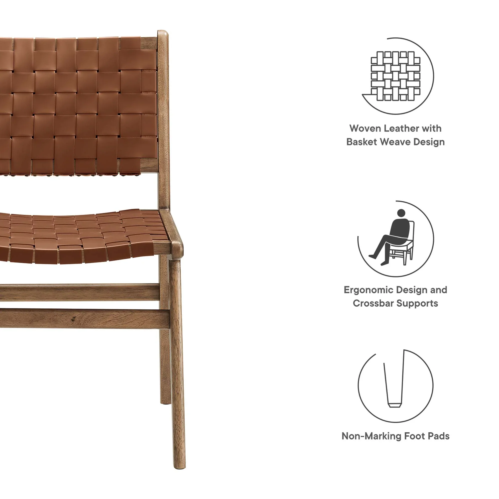 Saoirse Leather Wood Dining Side Chair Set of 2 - Image 31