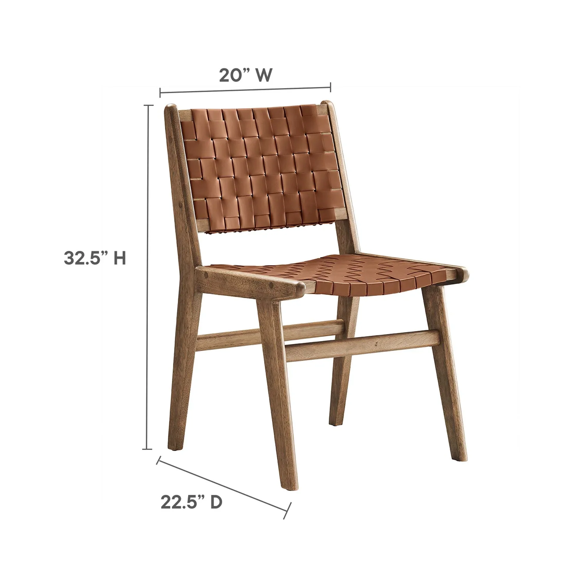 Saoirse Leather Wood Dining Side Chair Set of 2 - Image 32