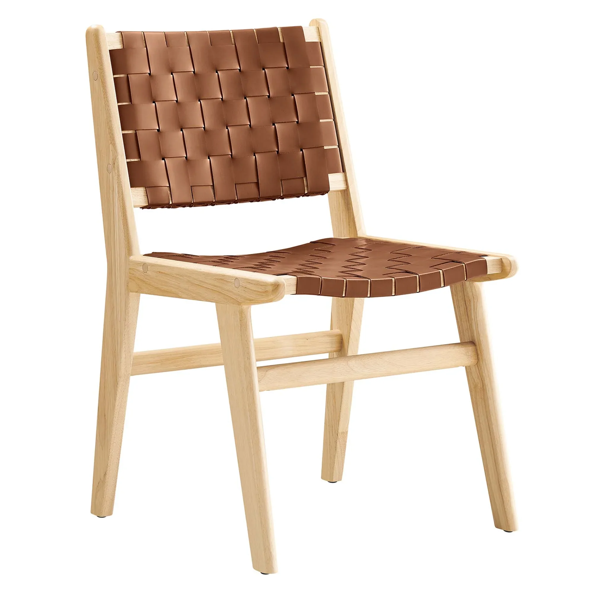 Saoirse Leather Wood Dining Side Chair Set of 2 - Image 4