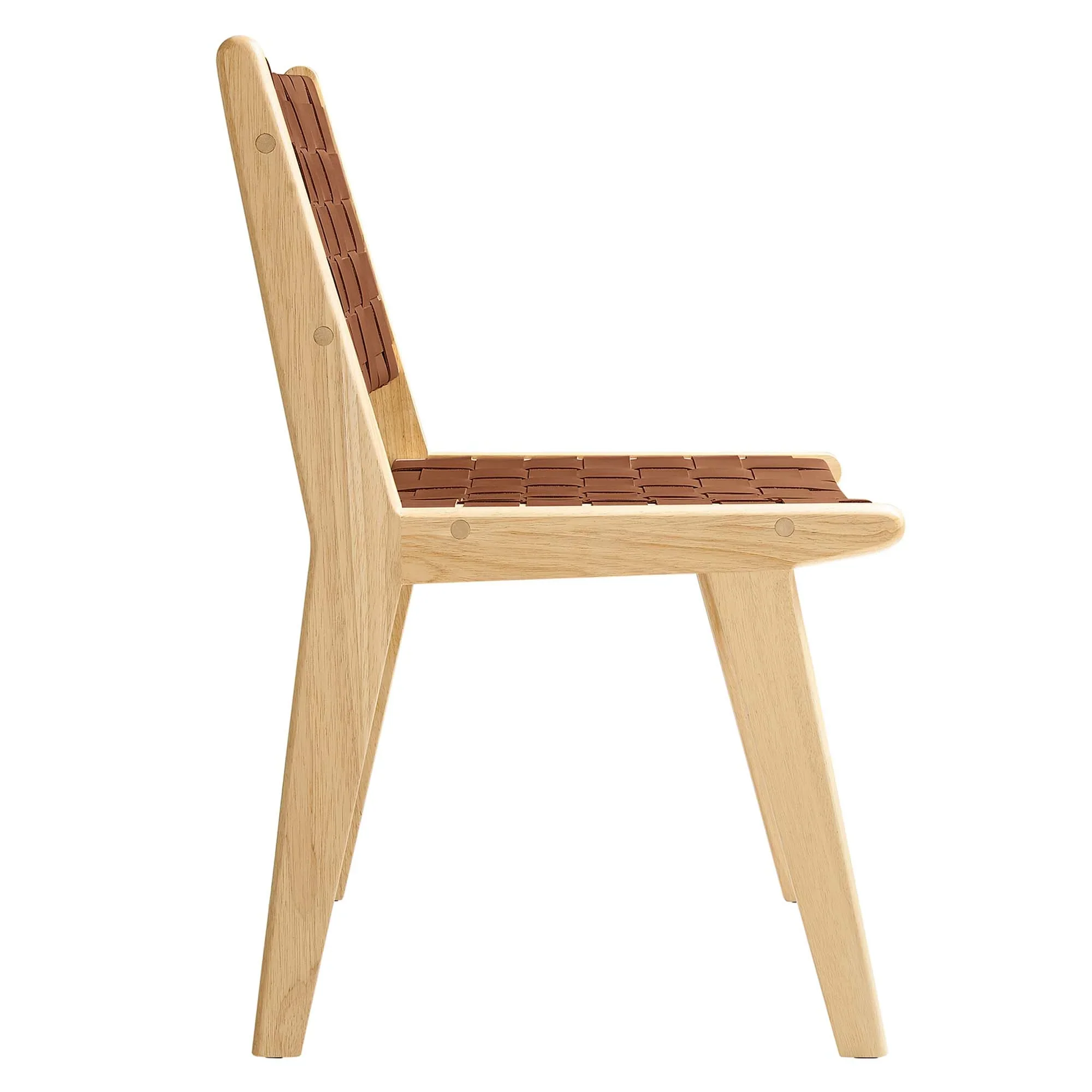 Saoirse Leather Wood Dining Side Chair Set of 2 - Image 5