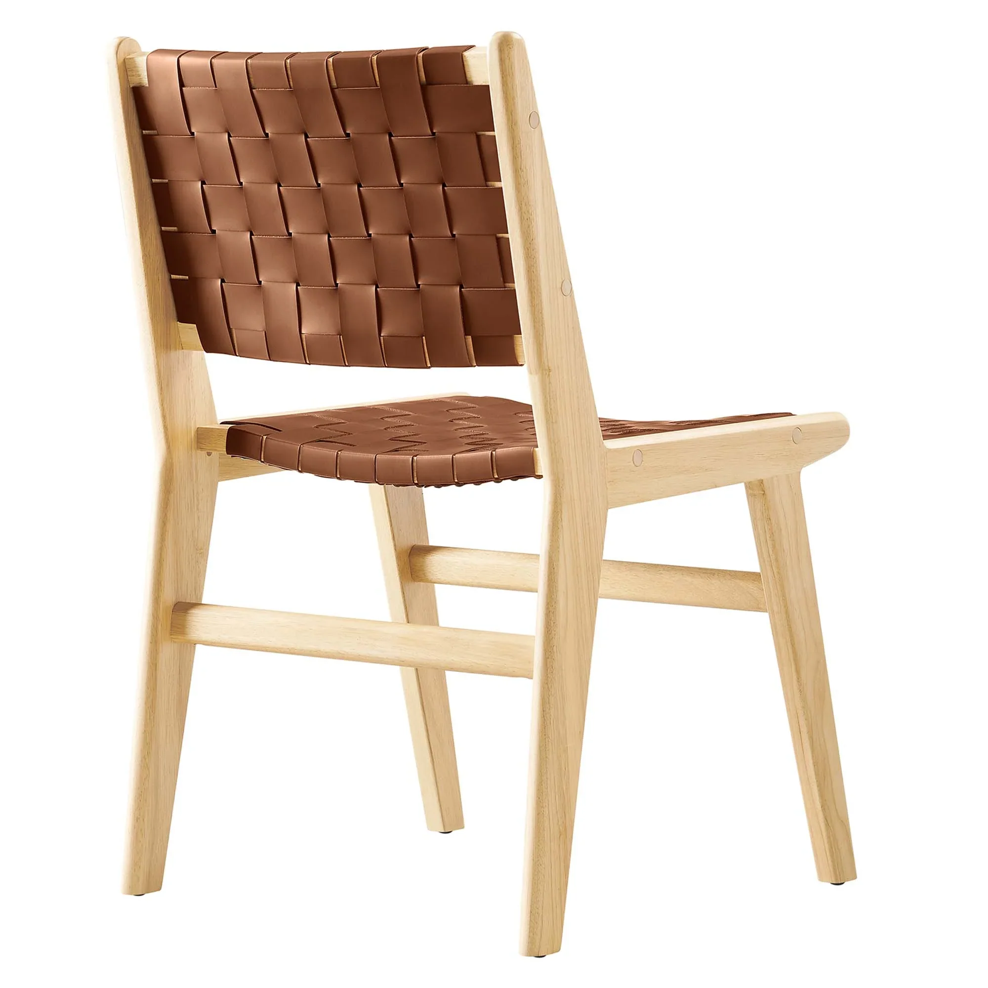 Saoirse Leather Wood Dining Side Chair Set of 2 - Image 6