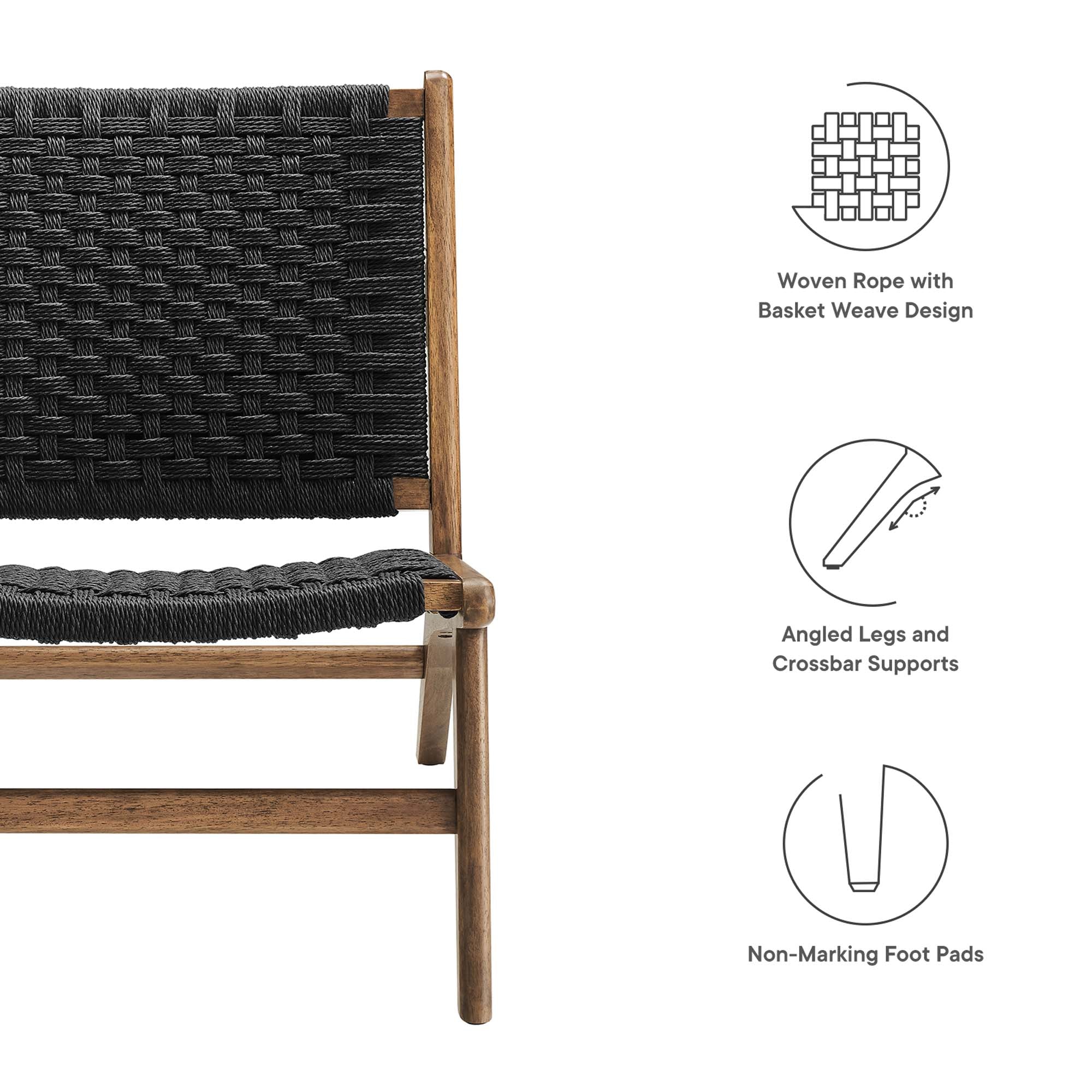 Saoirse Woven Rope Wood Accent Lounge Chair - Image 7