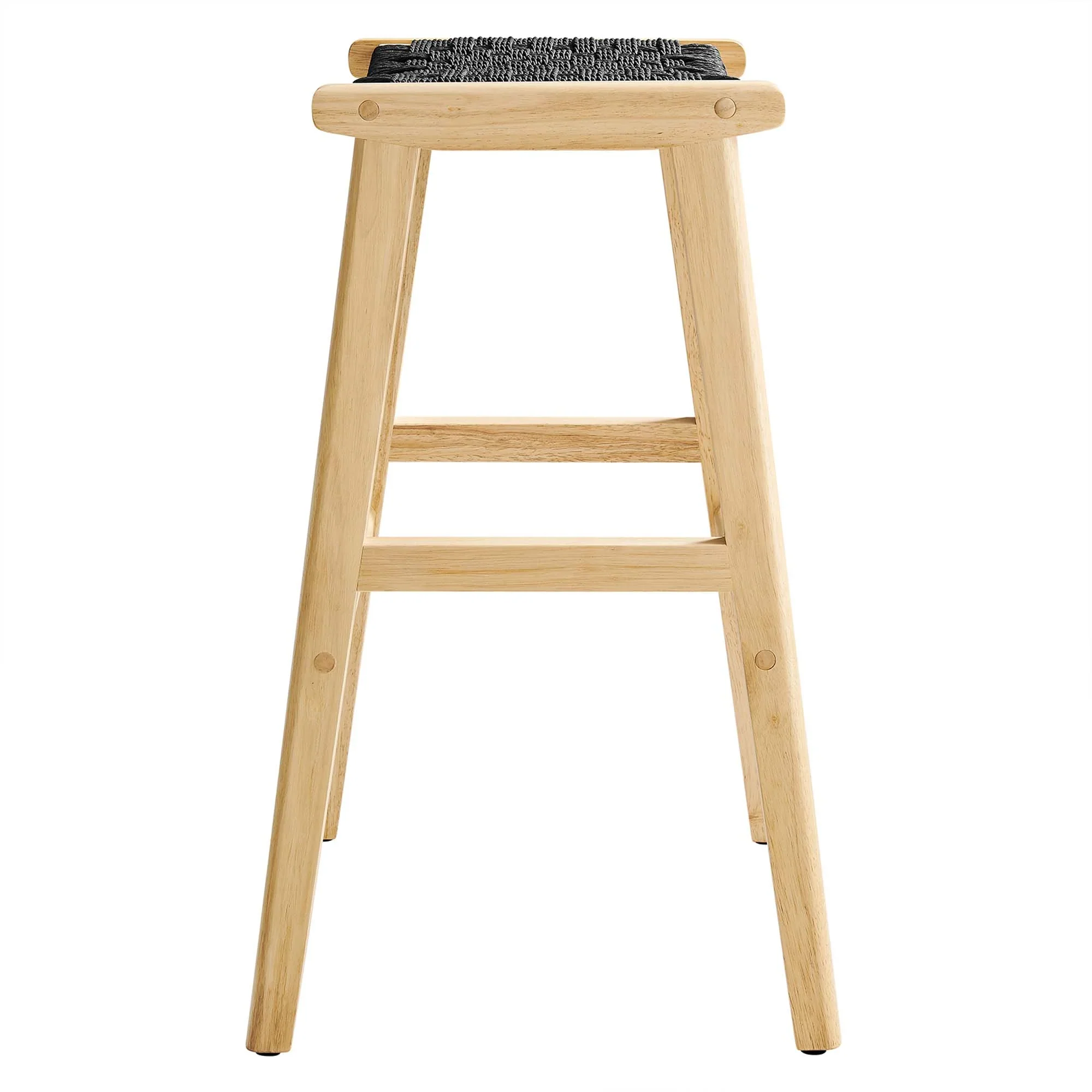 Saoirse Woven Rope Wood Bar Stool - Set of 2 - Image 6