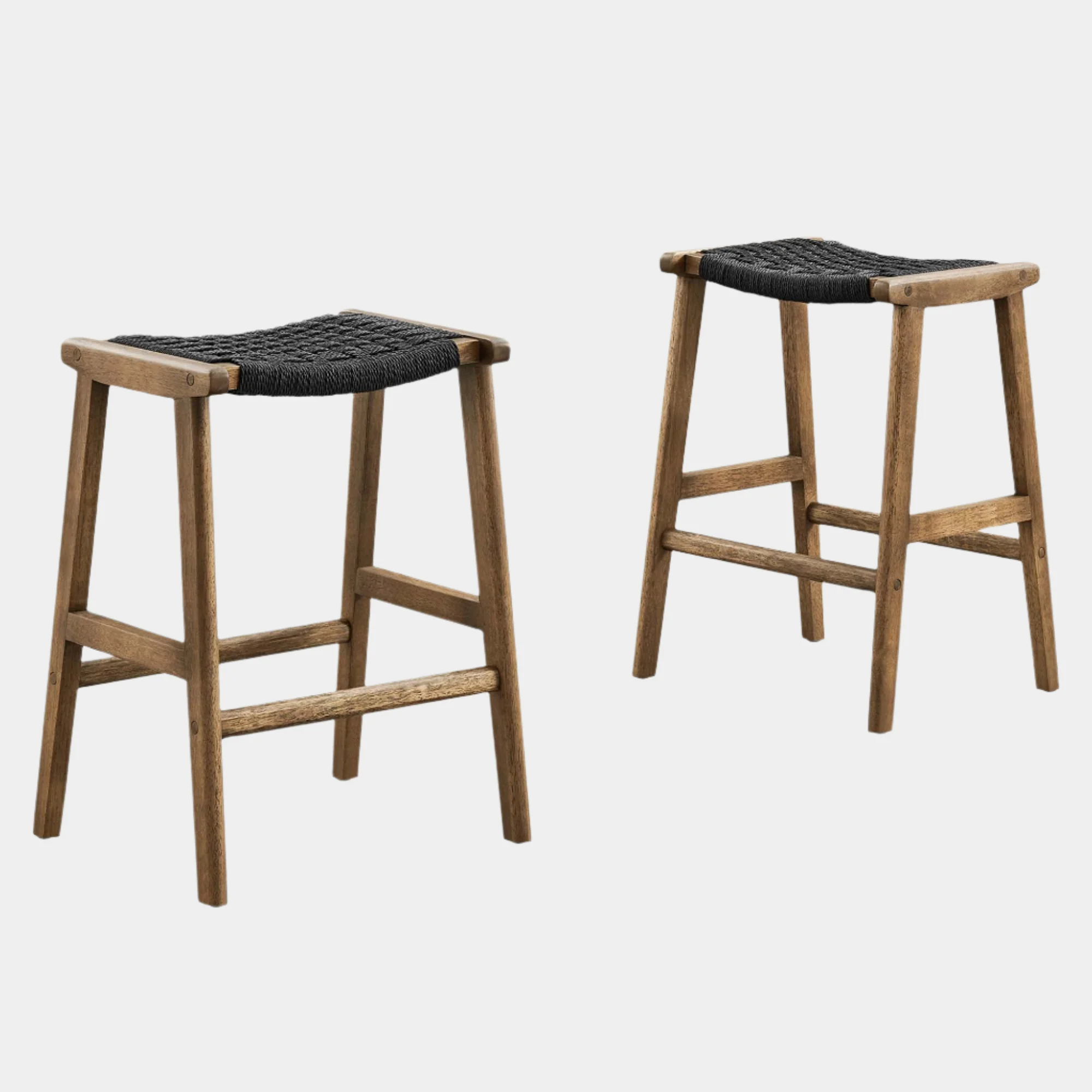 Saoirse Woven Rope Wood Counter Stool Set of 2 - Image 11