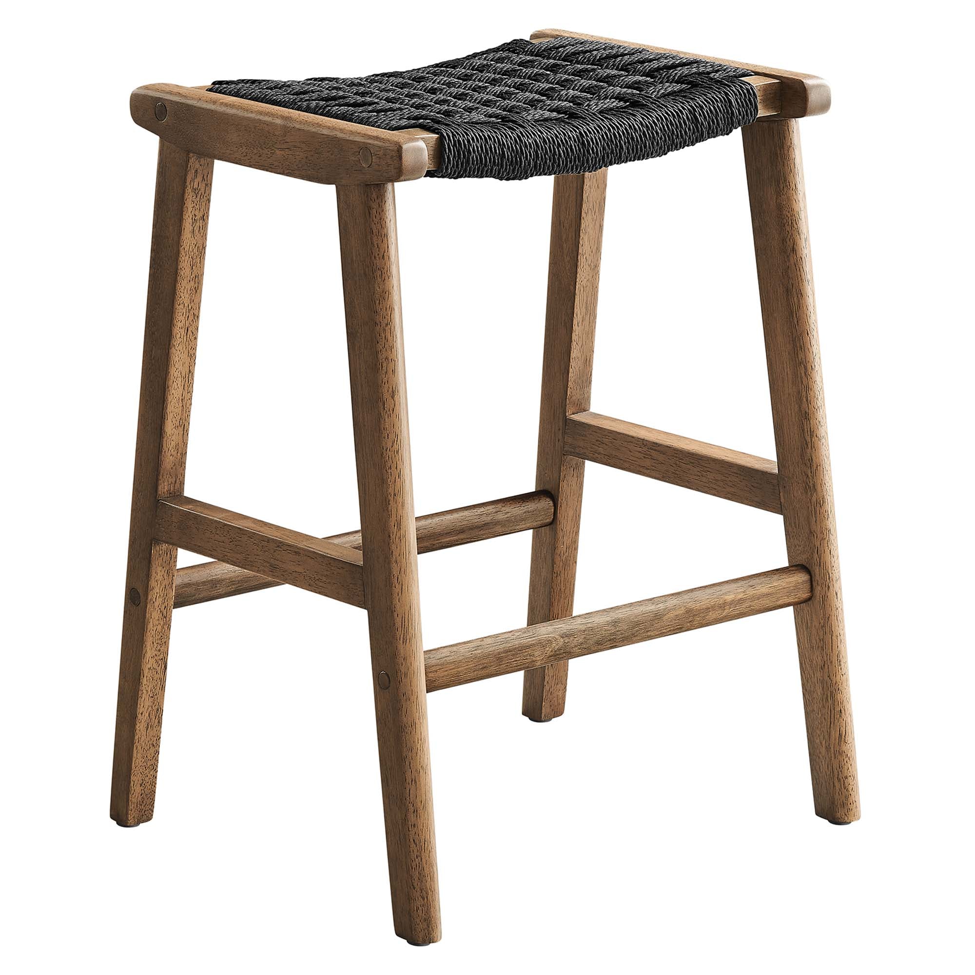 Saoirse Woven Rope Wood Counter Stool Set of 2 - Image 15