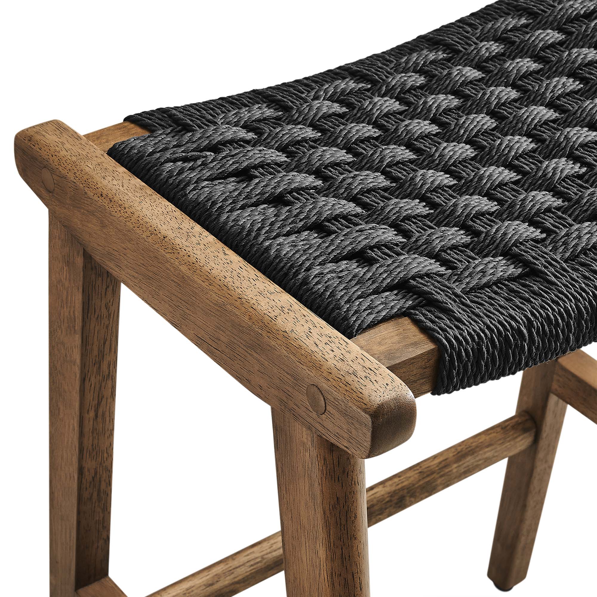Saoirse Woven Rope Wood Counter Stool Set of 2 - Image 18