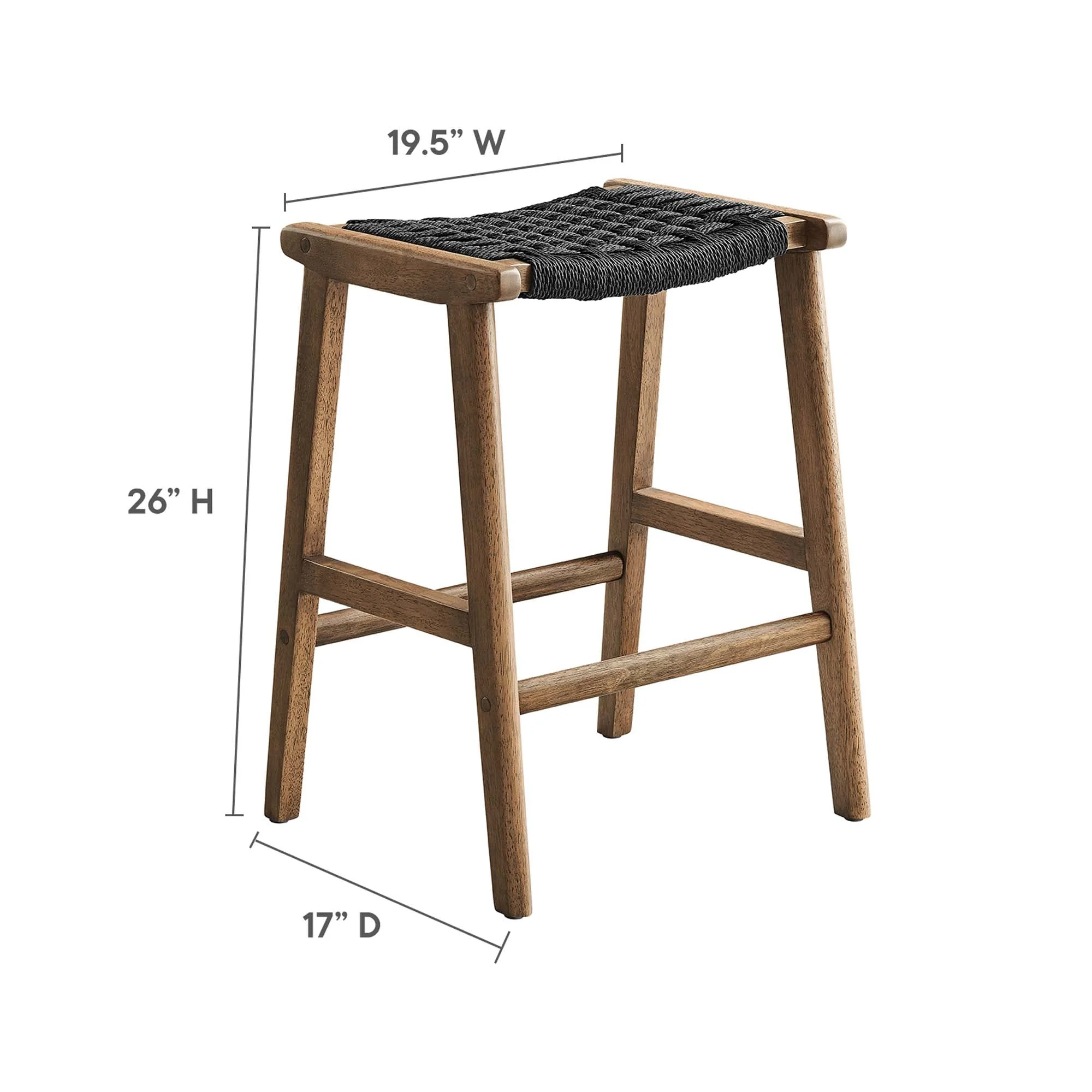 Saoirse Woven Rope Wood Counter Stool Set of 2 - Image 20