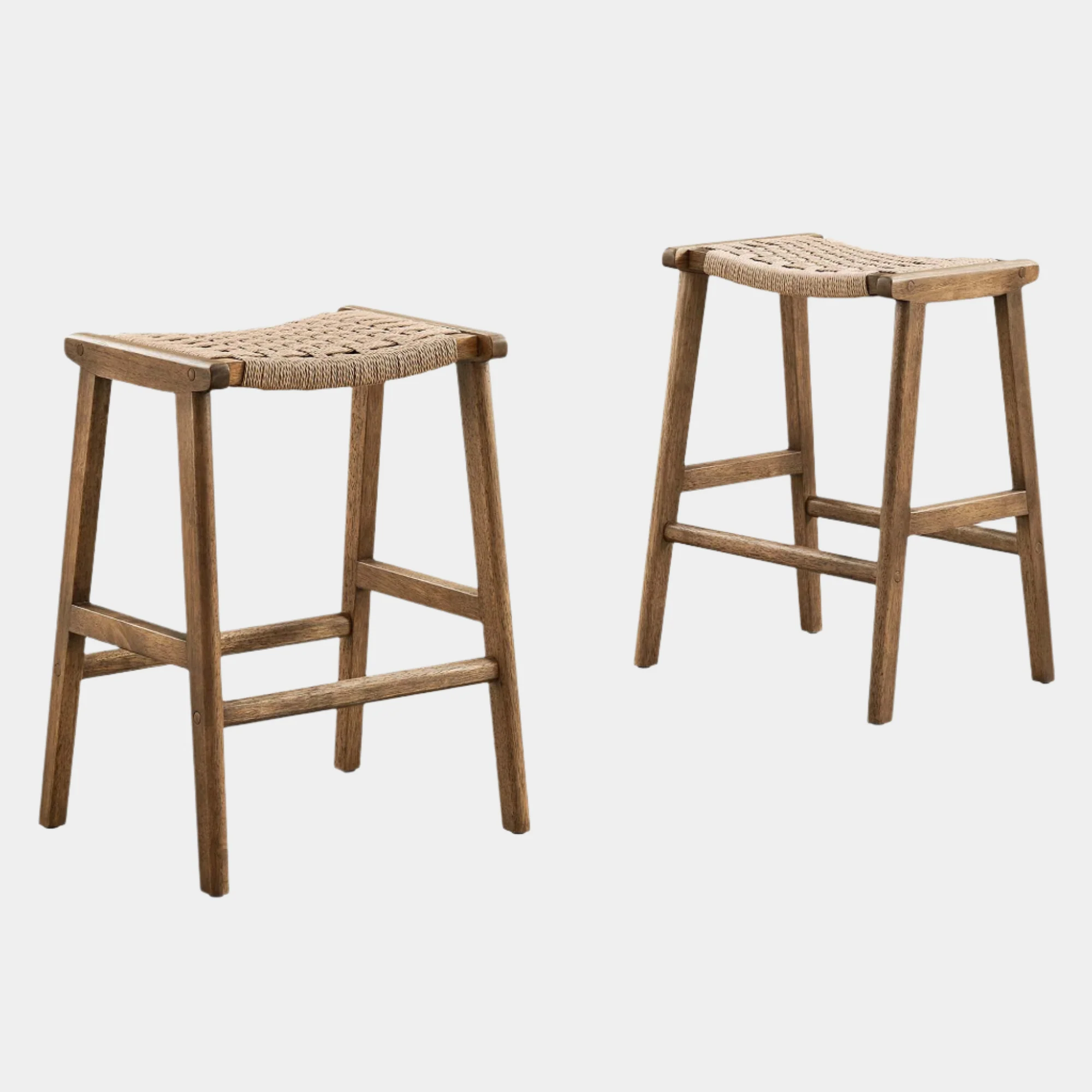 Saoirse Woven Rope Wood Counter Stool Set of 2 - Image 21