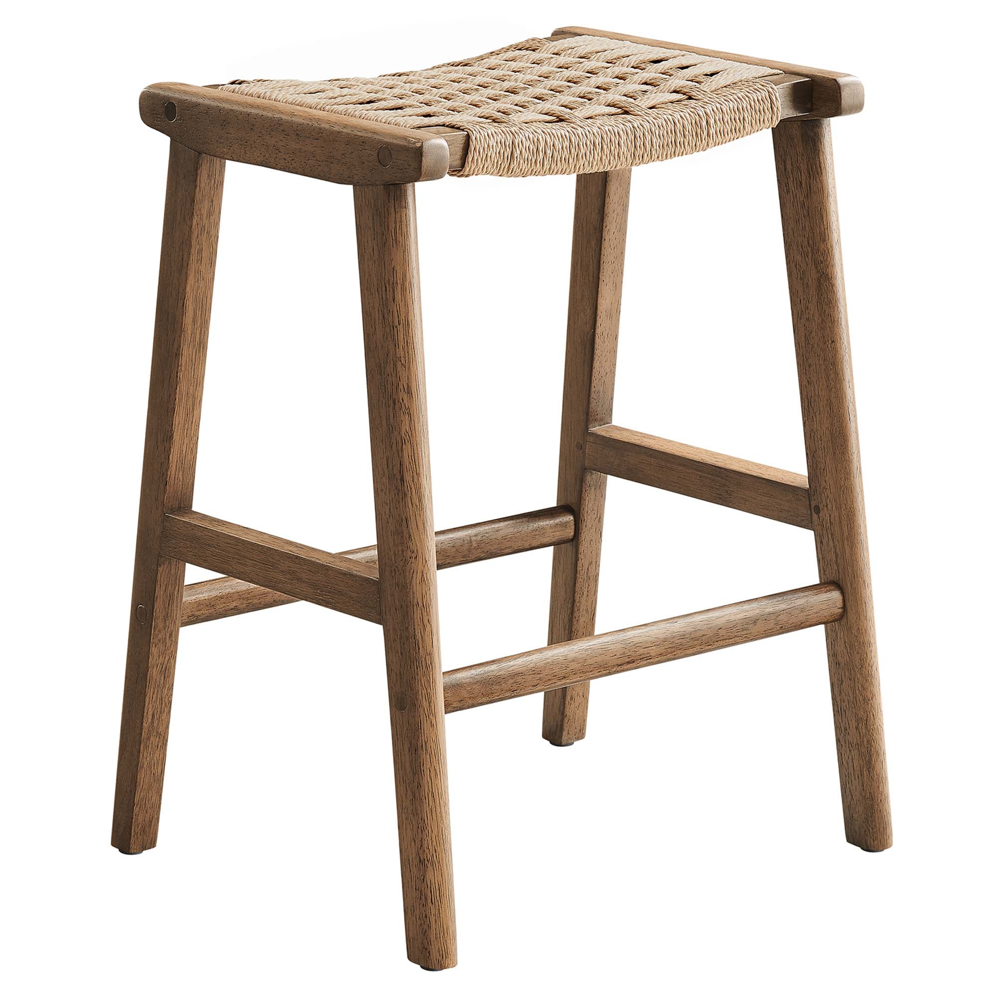Saoirse Woven Rope Wood Counter Stool Set of 2 - Image 25