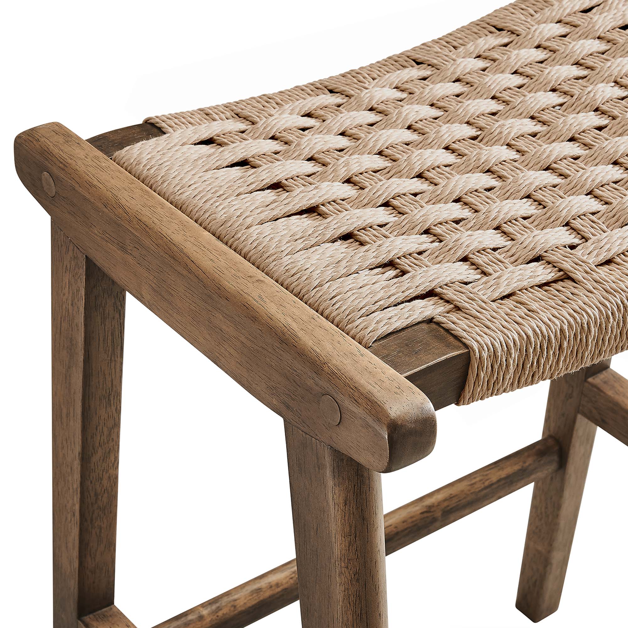 Saoirse Woven Rope Wood Counter Stool Set of 2 - Image 28