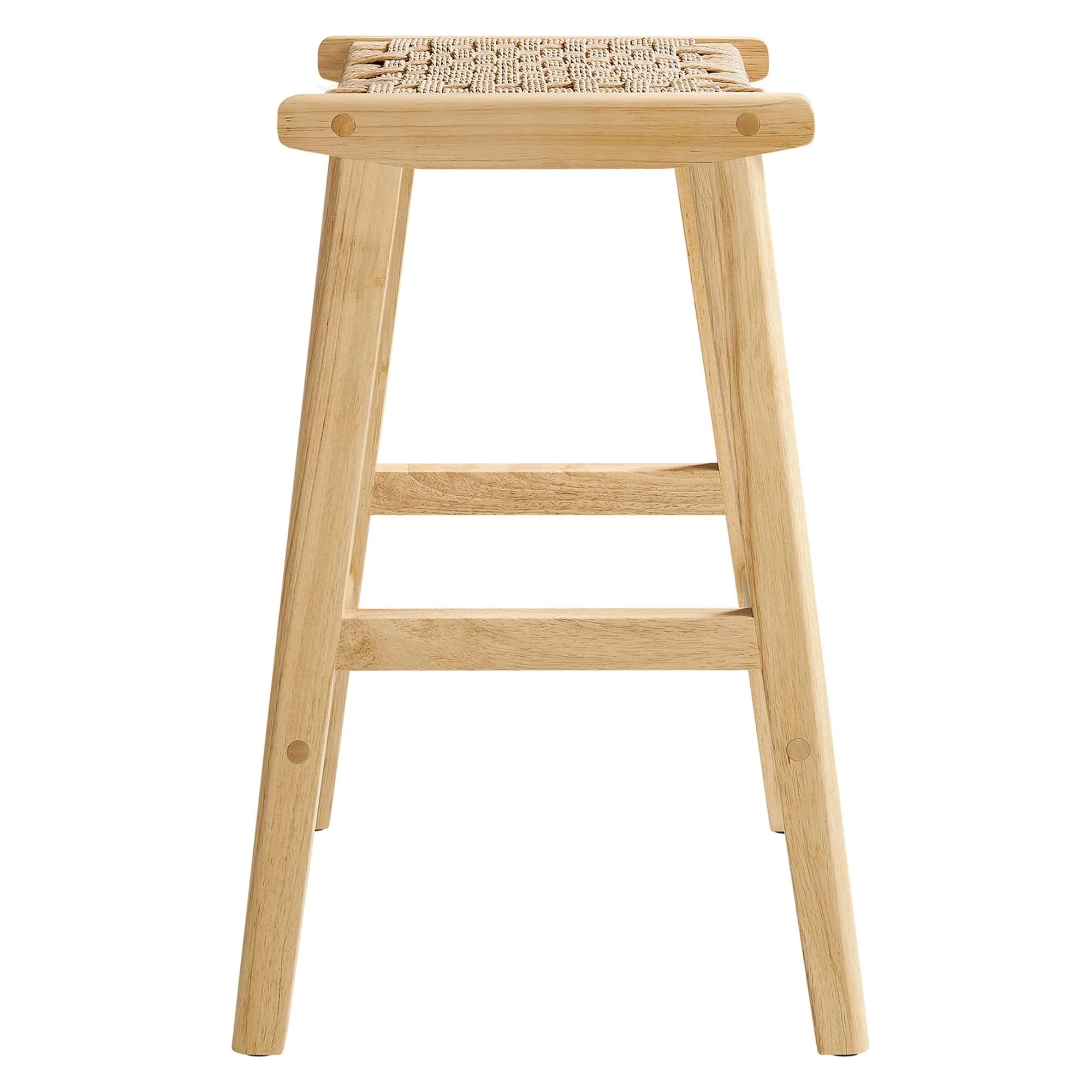 Saoirse Woven Rope Wood Counter Stool Set of 2 - Image 6