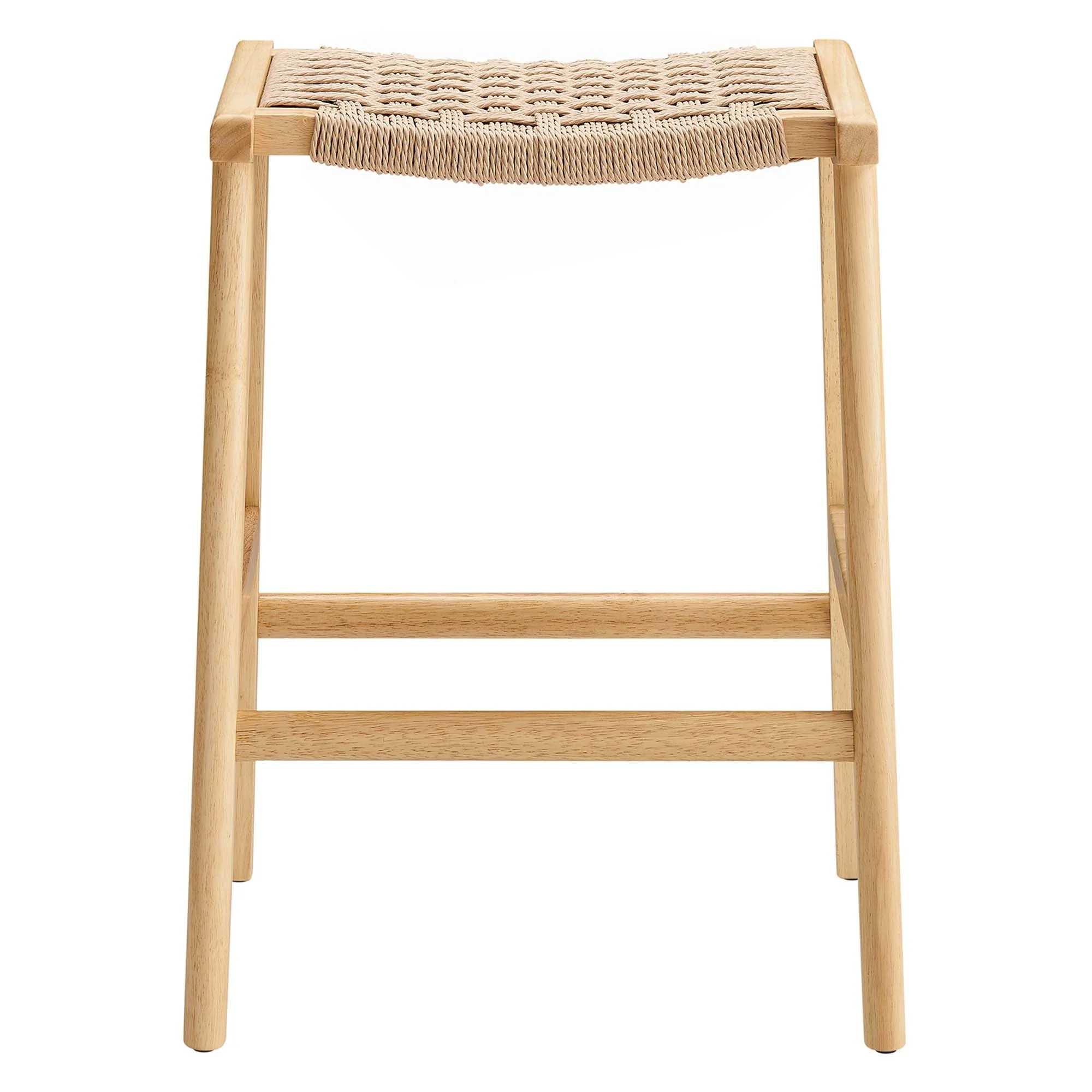 Saoirse Woven Rope Wood Counter Stool Set of 2 - Image 7