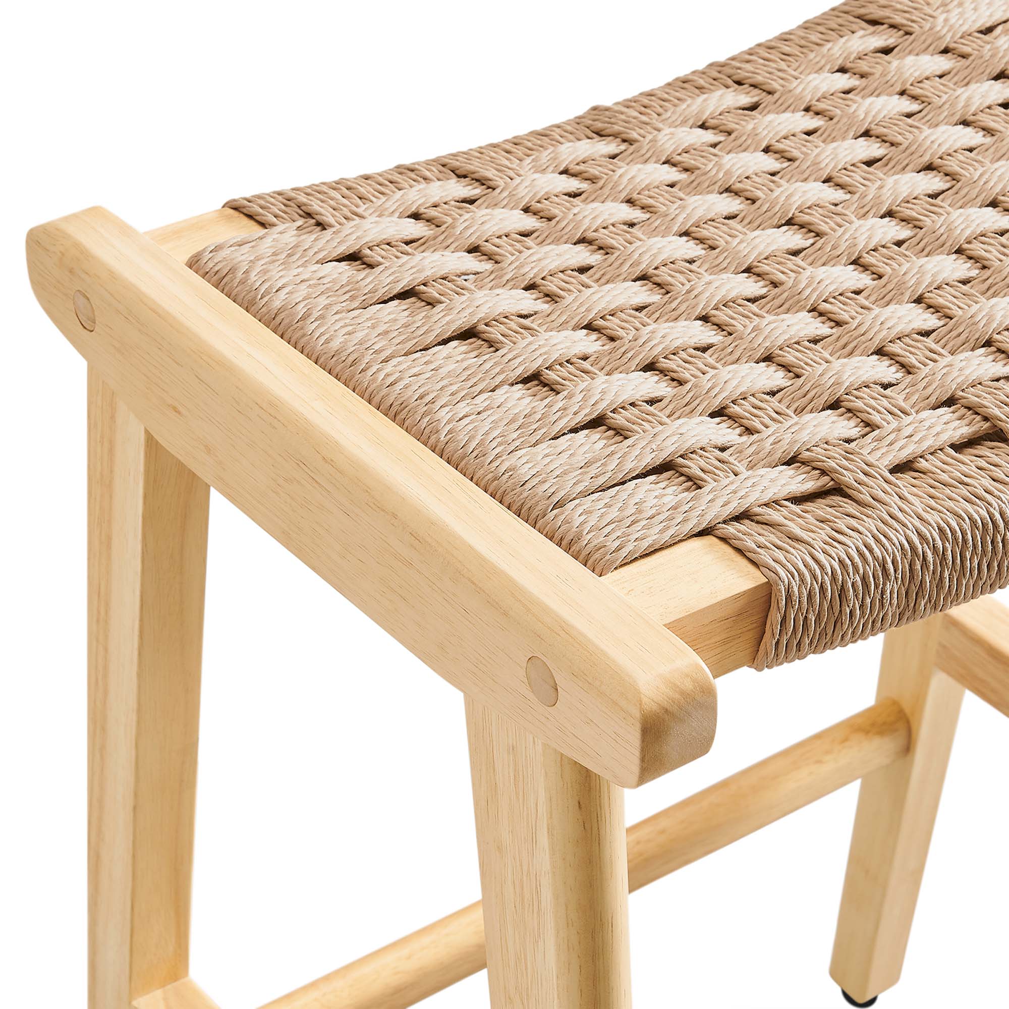 Saoirse Woven Rope Wood Counter Stool Set of 2 - Image 8