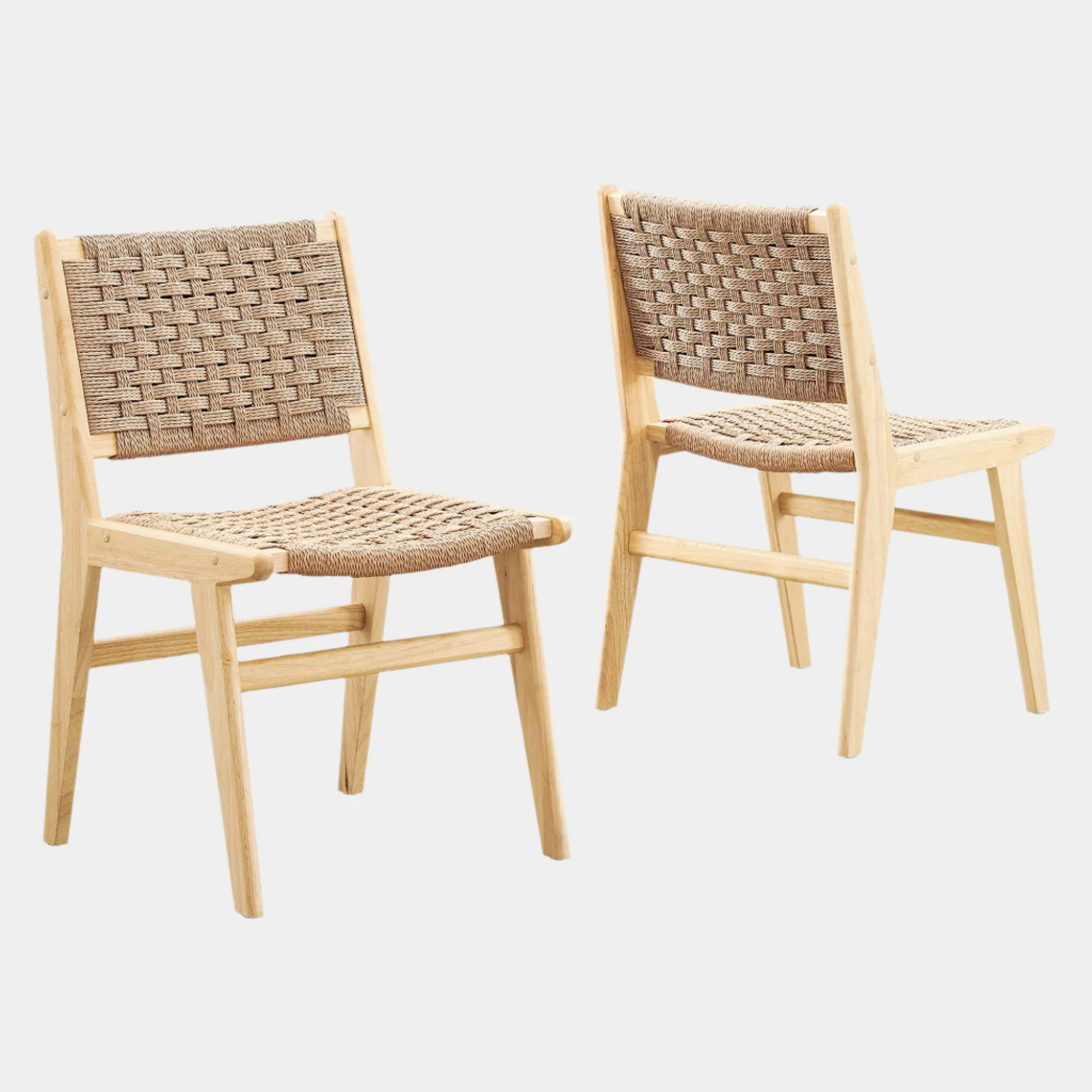 Saoirse Woven Rope Wood Dining Side Chair Set of 2 - Image 12
