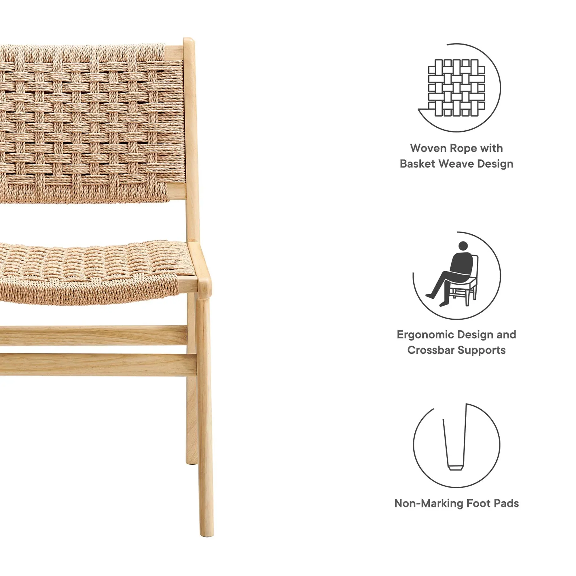 Saoirse Woven Rope Wood Dining Side Chair Set of 2 - Image 20