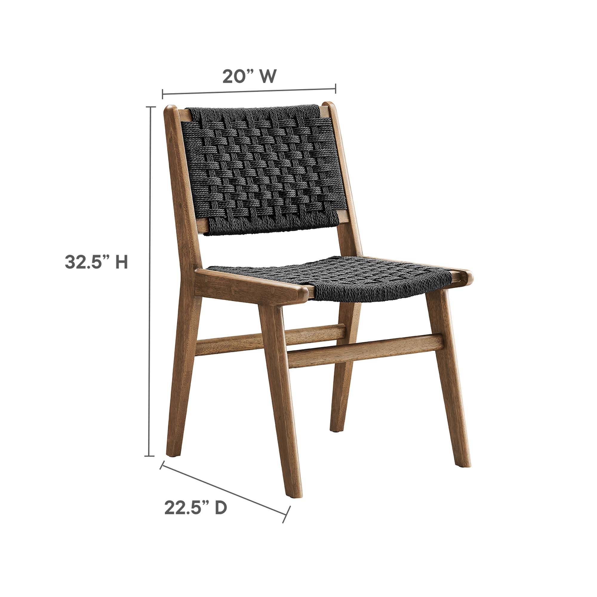 Saoirse Woven Rope Wood Dining Side Chair Set of 2 - Image 32