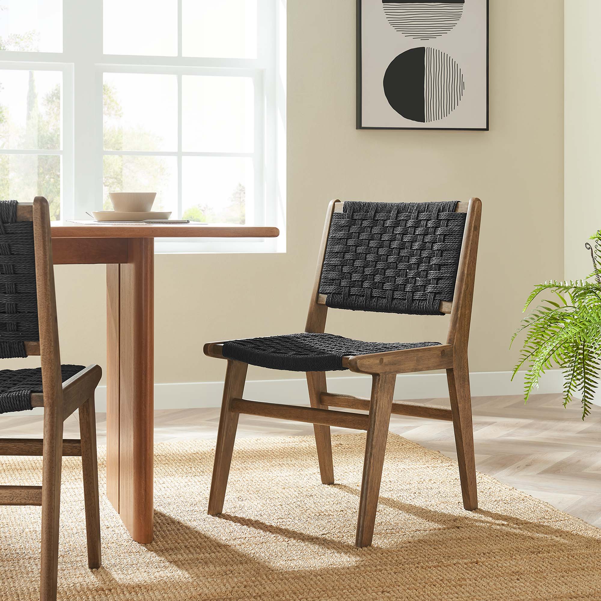 Saoirse Woven Rope Wood Dining Side Chair Set of 2 - Image 33