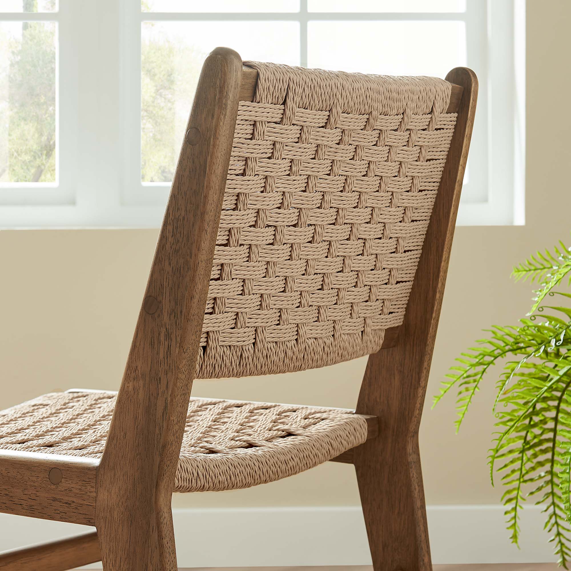 Saoirse Woven Rope Wood Dining Side Chair Set of 2 - Image 36