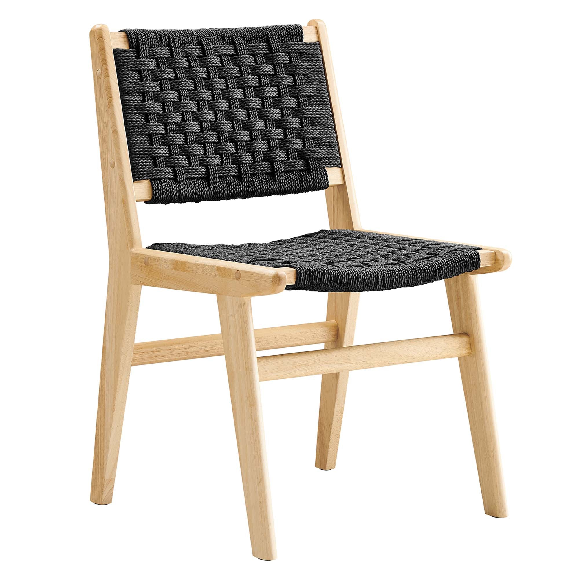 Saoirse Woven Rope Wood Dining Side Chair Set of 2 - Image 4