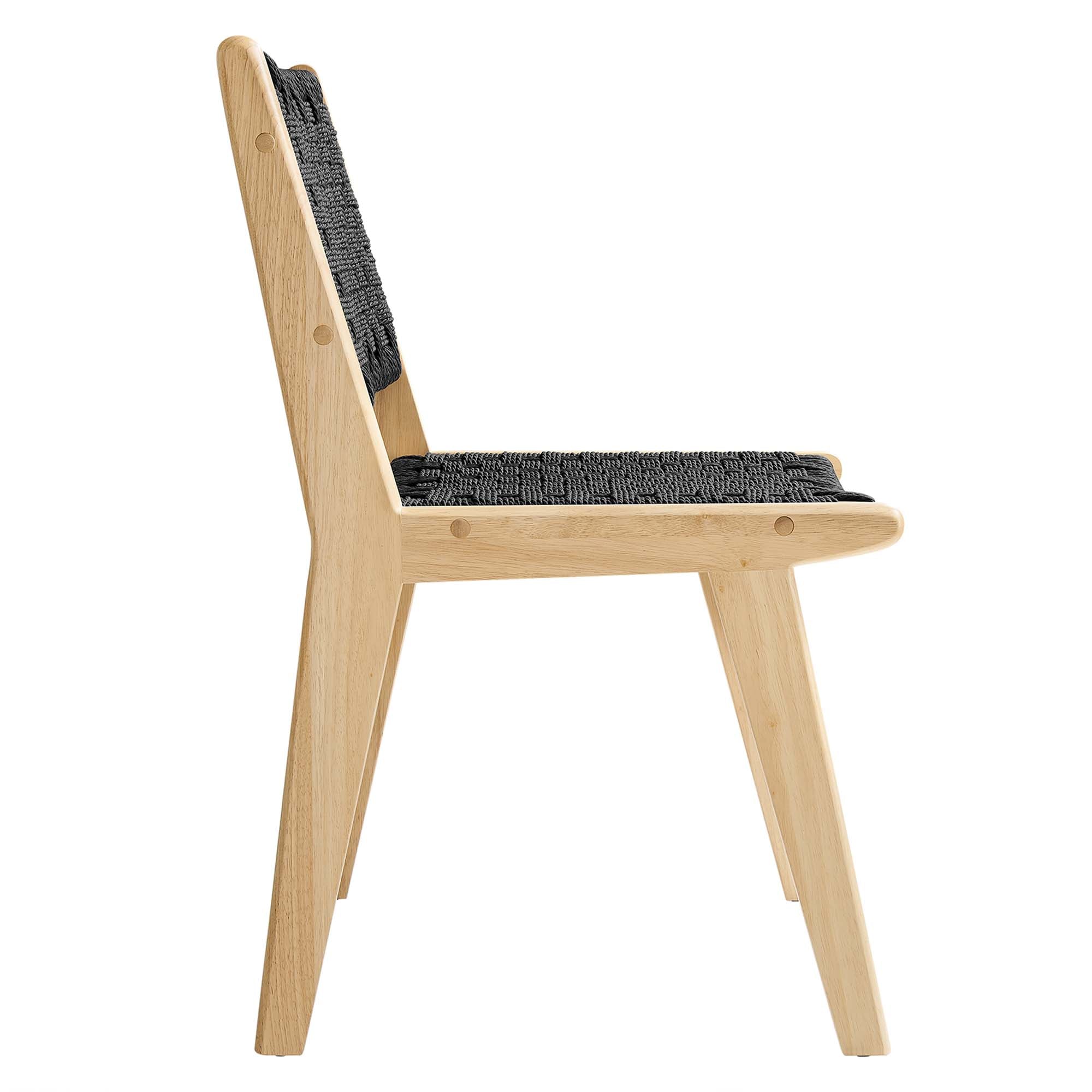 Saoirse Woven Rope Wood Dining Side Chair Set of 2 - Image 5
