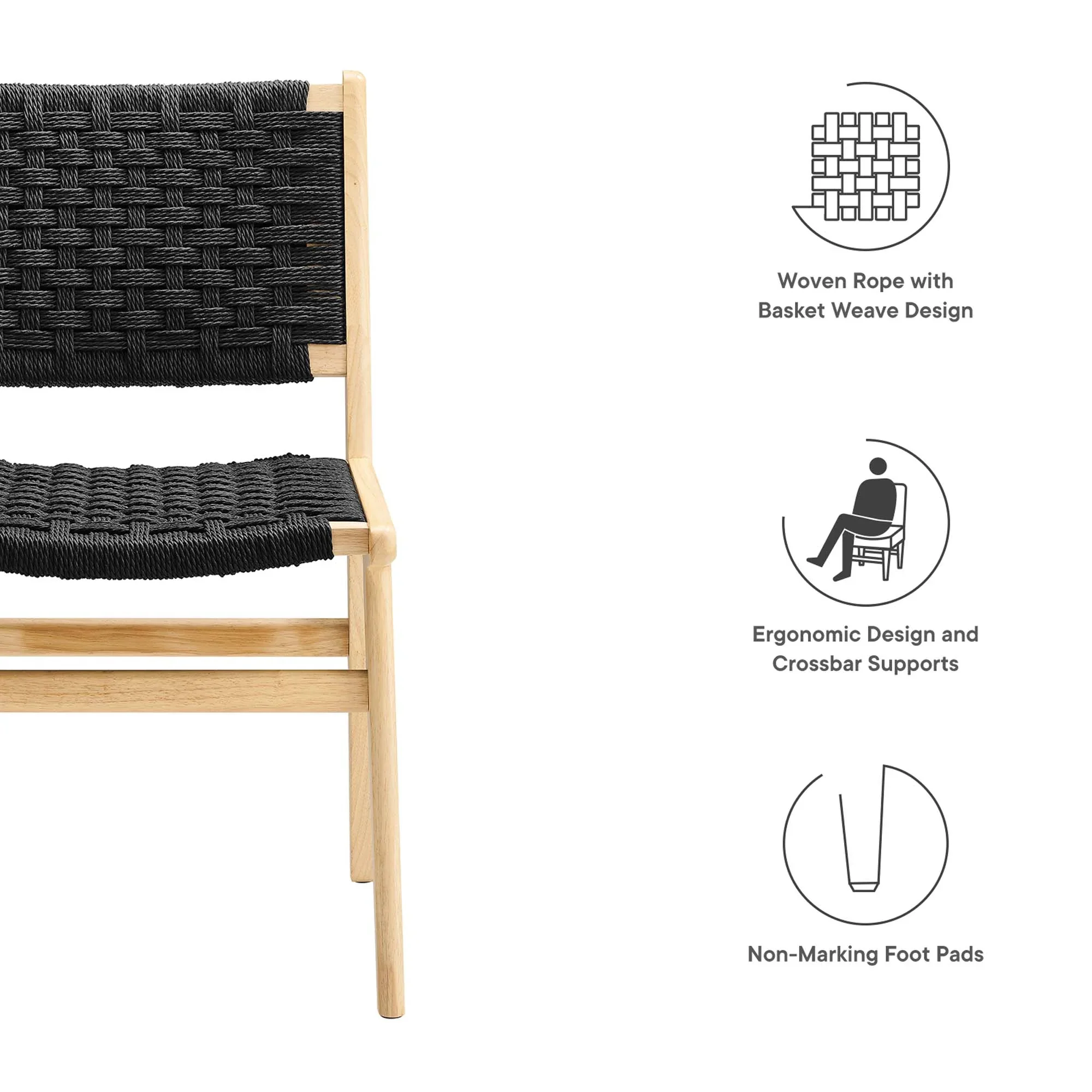 Saoirse Woven Rope Wood Dining Side Chair Set of 2 - Image 9