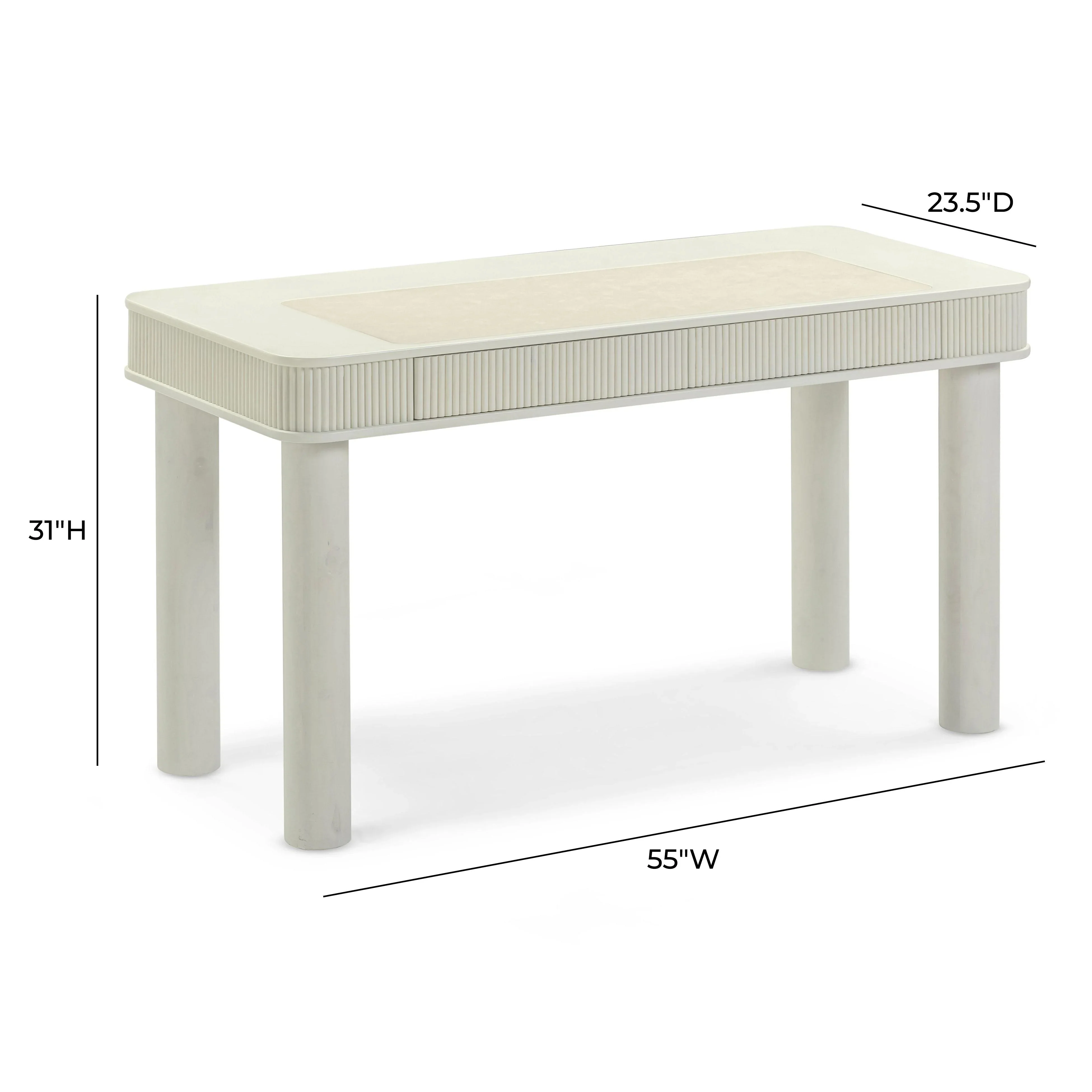 Sarah 55" Cream 2-Drawer Executive Work Desk - Image 5
