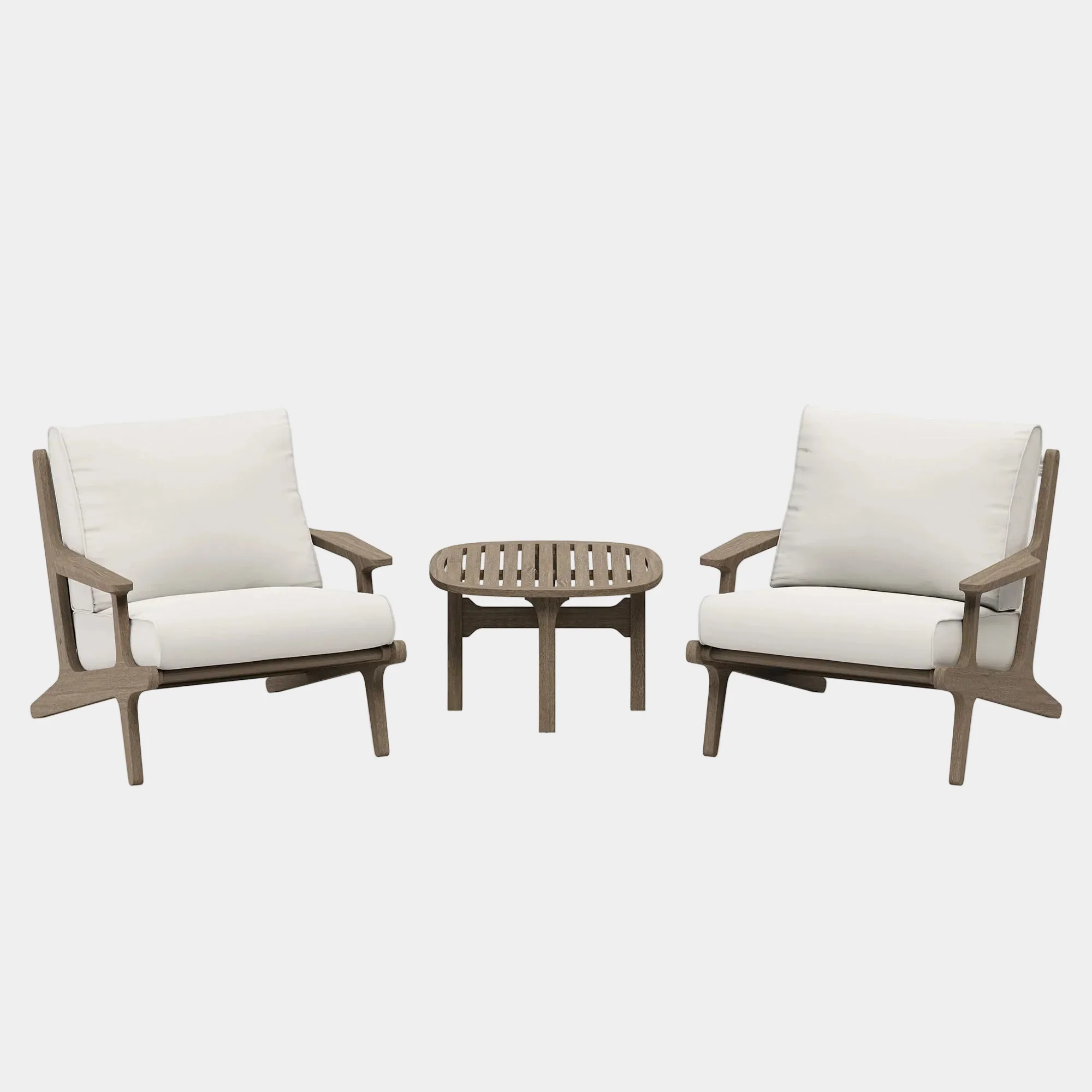 Saratoga 3-Piece Outdoor Teak Wood Furniture Set with Lounge Chairs and Side Table