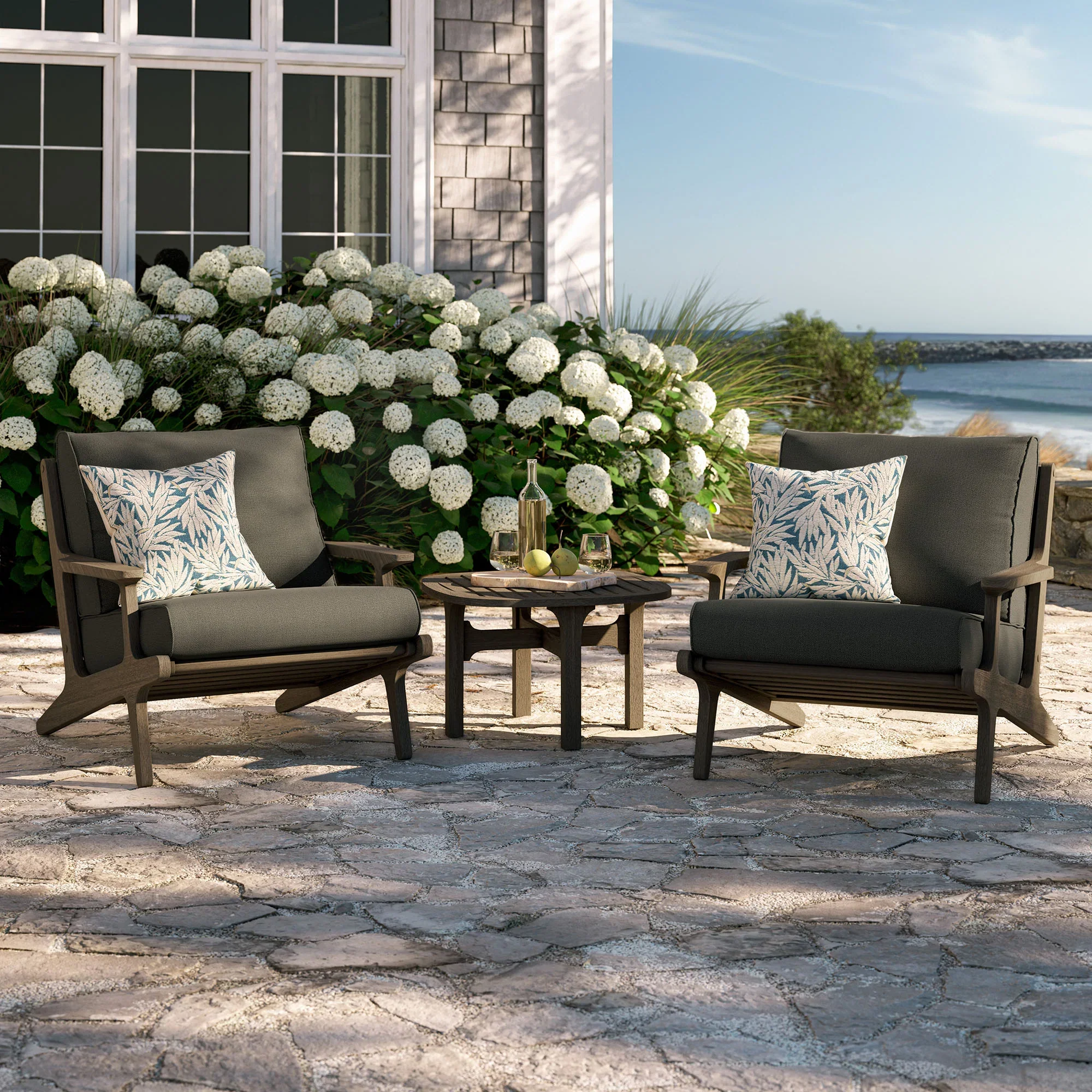 Saratoga 3-Piece Outdoor Teak Wood Furniture Set with Lounge Chairs and Side Table - Image 17