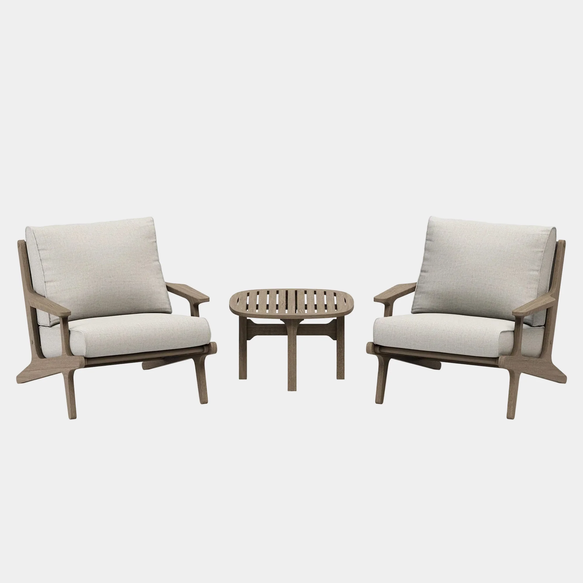 Saratoga 3-Piece Outdoor Teak Wood Furniture Set with Lounge Chairs and Side Table - Image 7