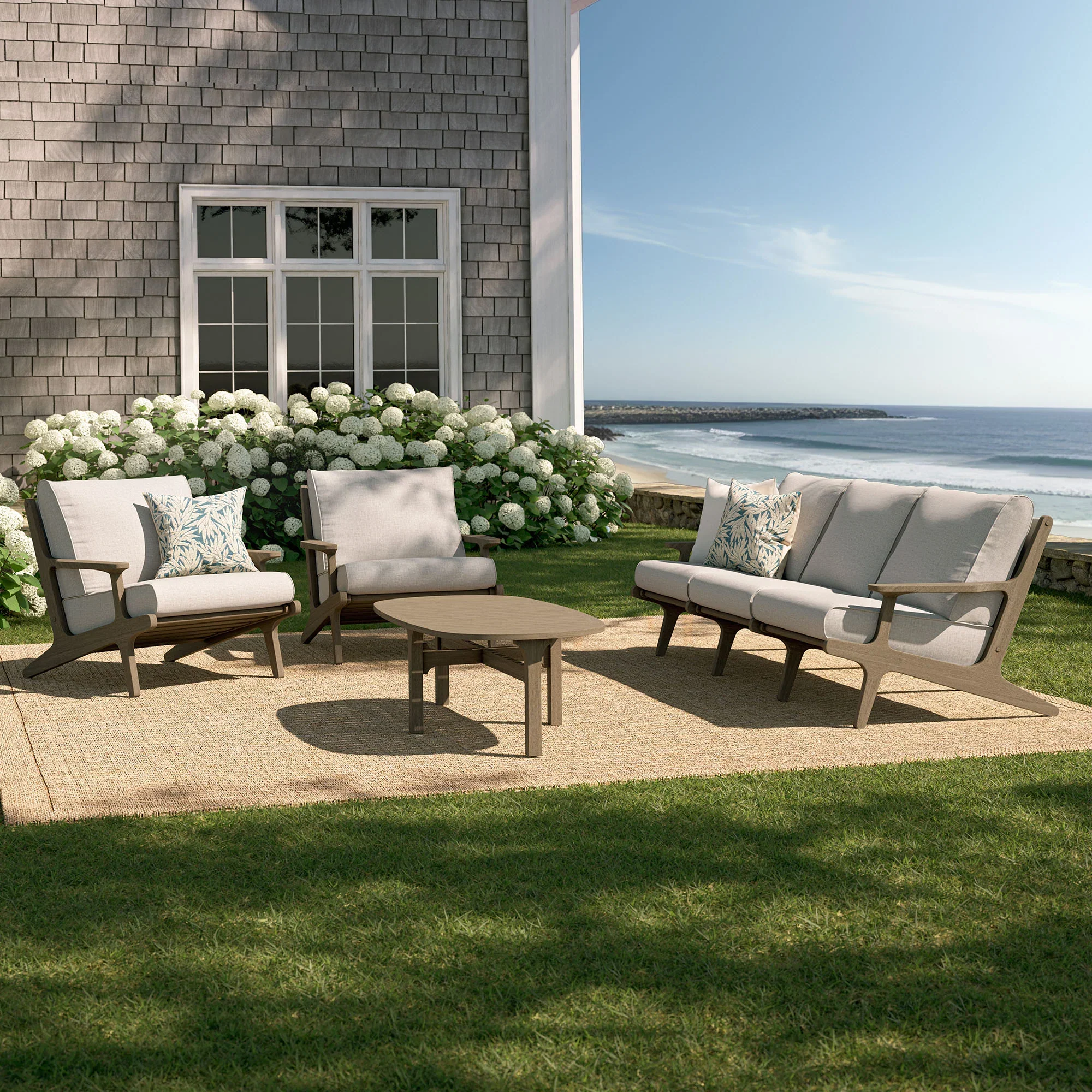 Saratoga 4-Piece Outdoor Teak Wood Furniture Set - Image 17