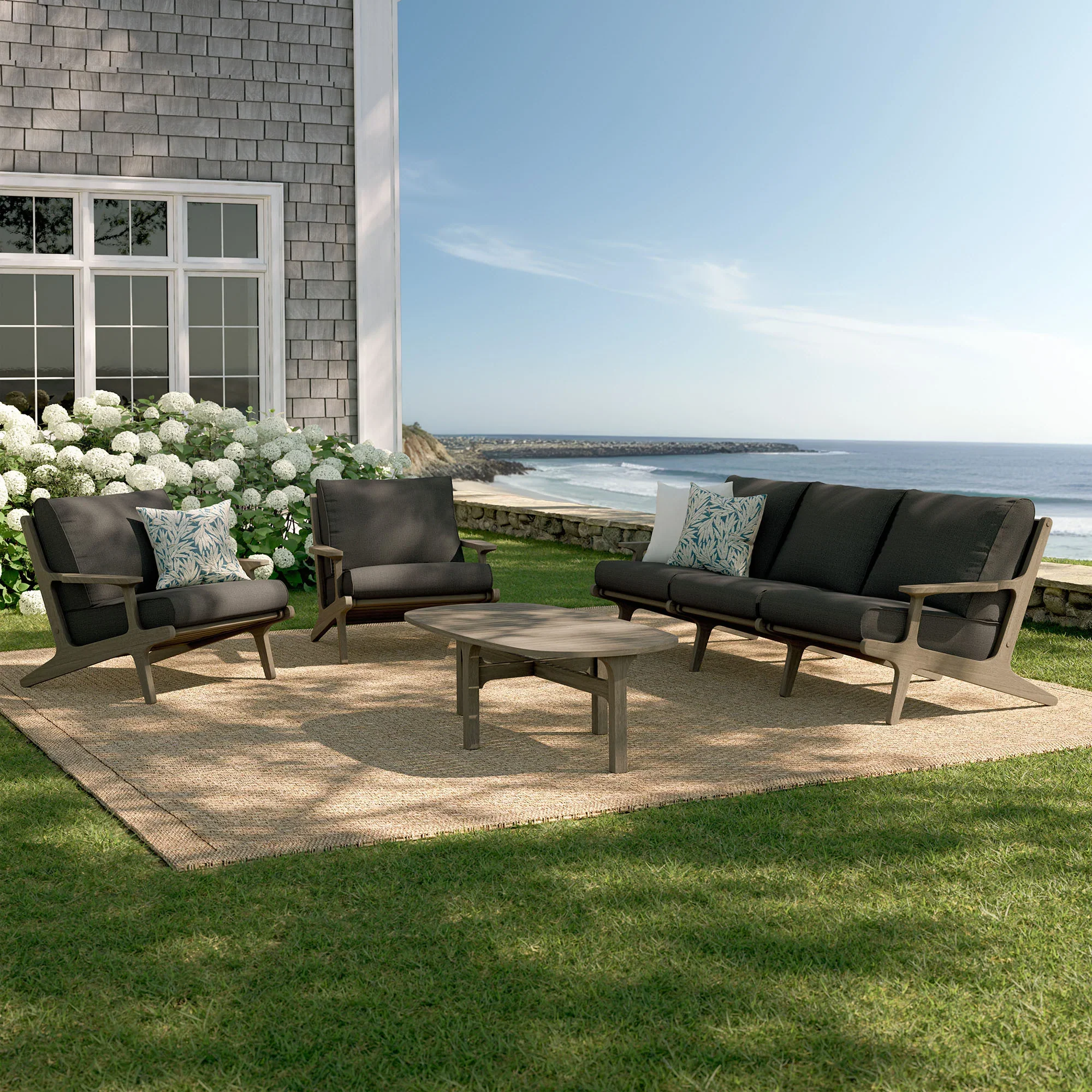 Saratoga 4-Piece Outdoor Teak Wood Furniture Set - Image 29