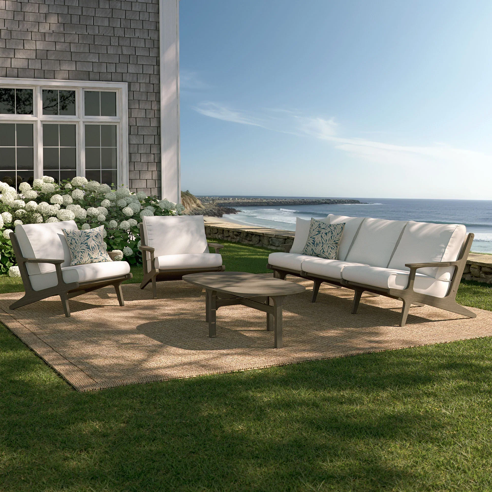 Saratoga 4-Piece Outdoor Teak Wood Furniture Set - Image 3